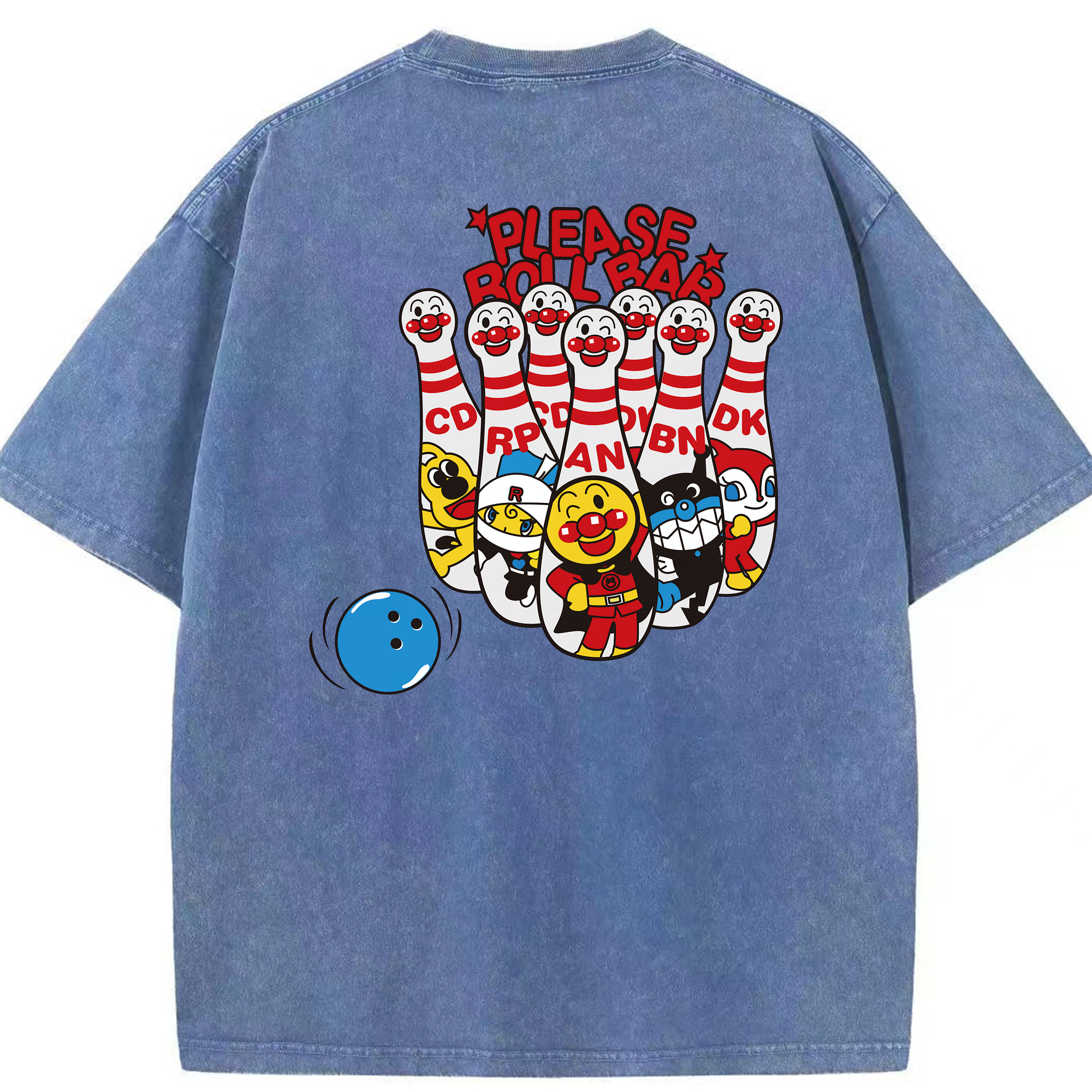 （画像用） アンパンマン Anpanman 綿100% ヴィンテージ風 半袖Tシャツ（背面プリント）