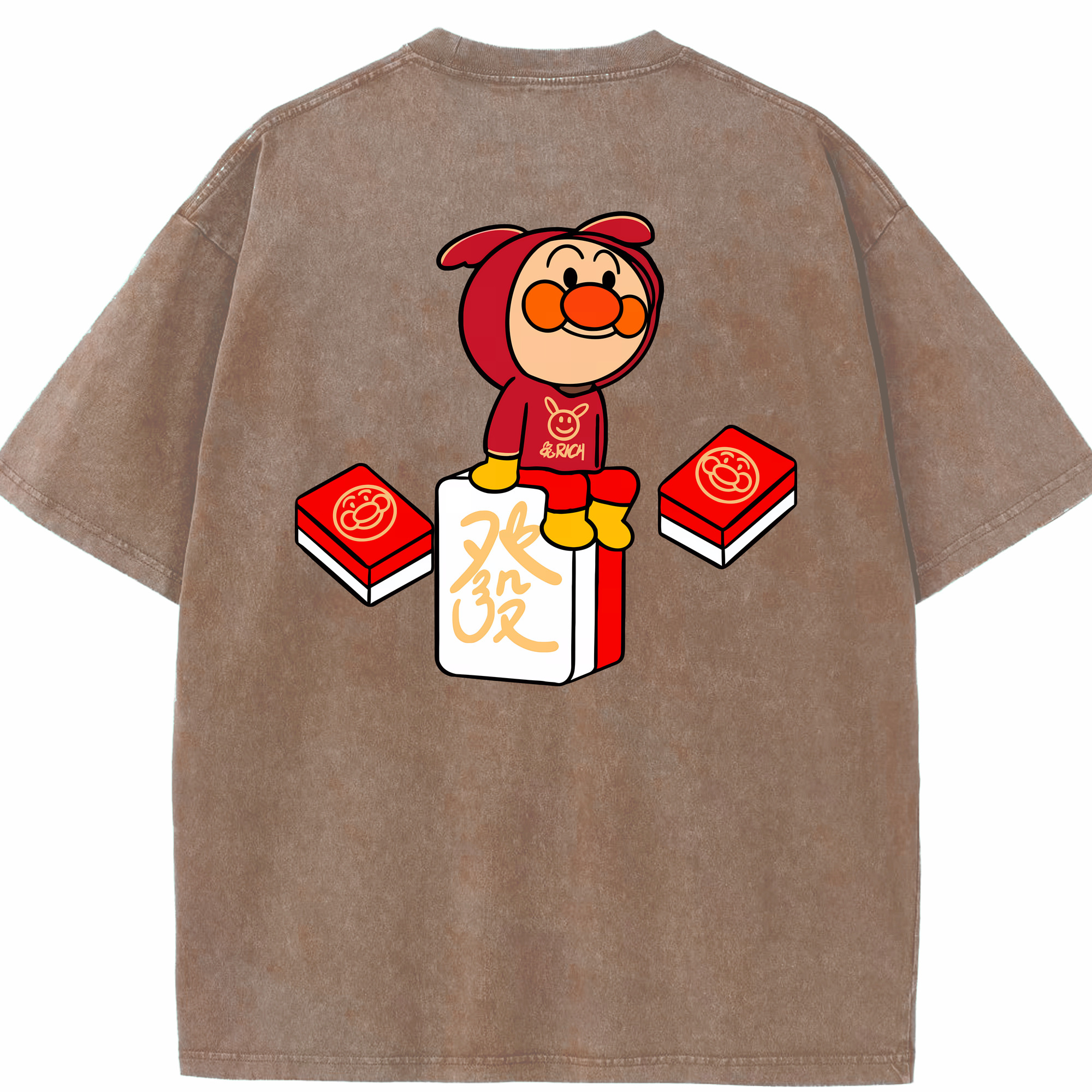 （画像用） アンパンマン Anpanman 綿100% ヴィンテージ風 半袖Tシャツ（背面プリント）