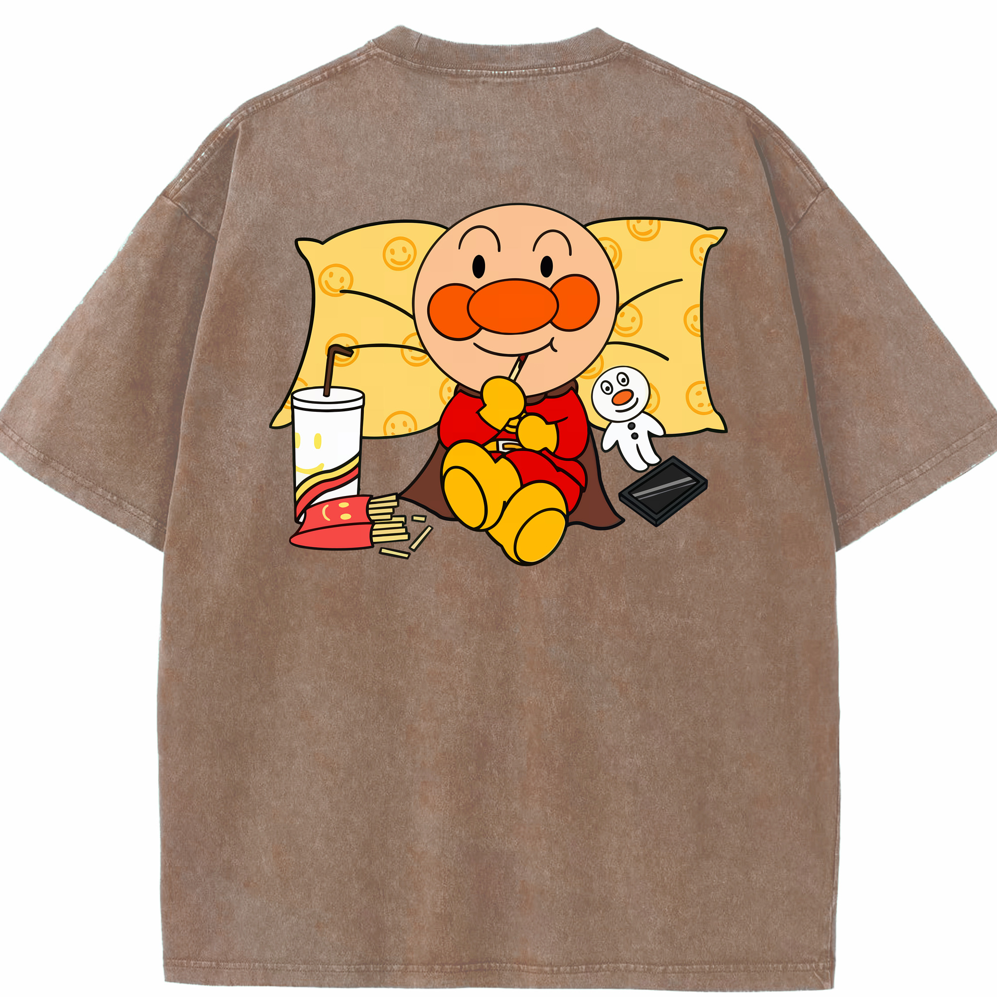 （画像用） アンパンマン Anpanman 綿100% ヴィンテージ風 半袖Tシャツ（背面プリント）