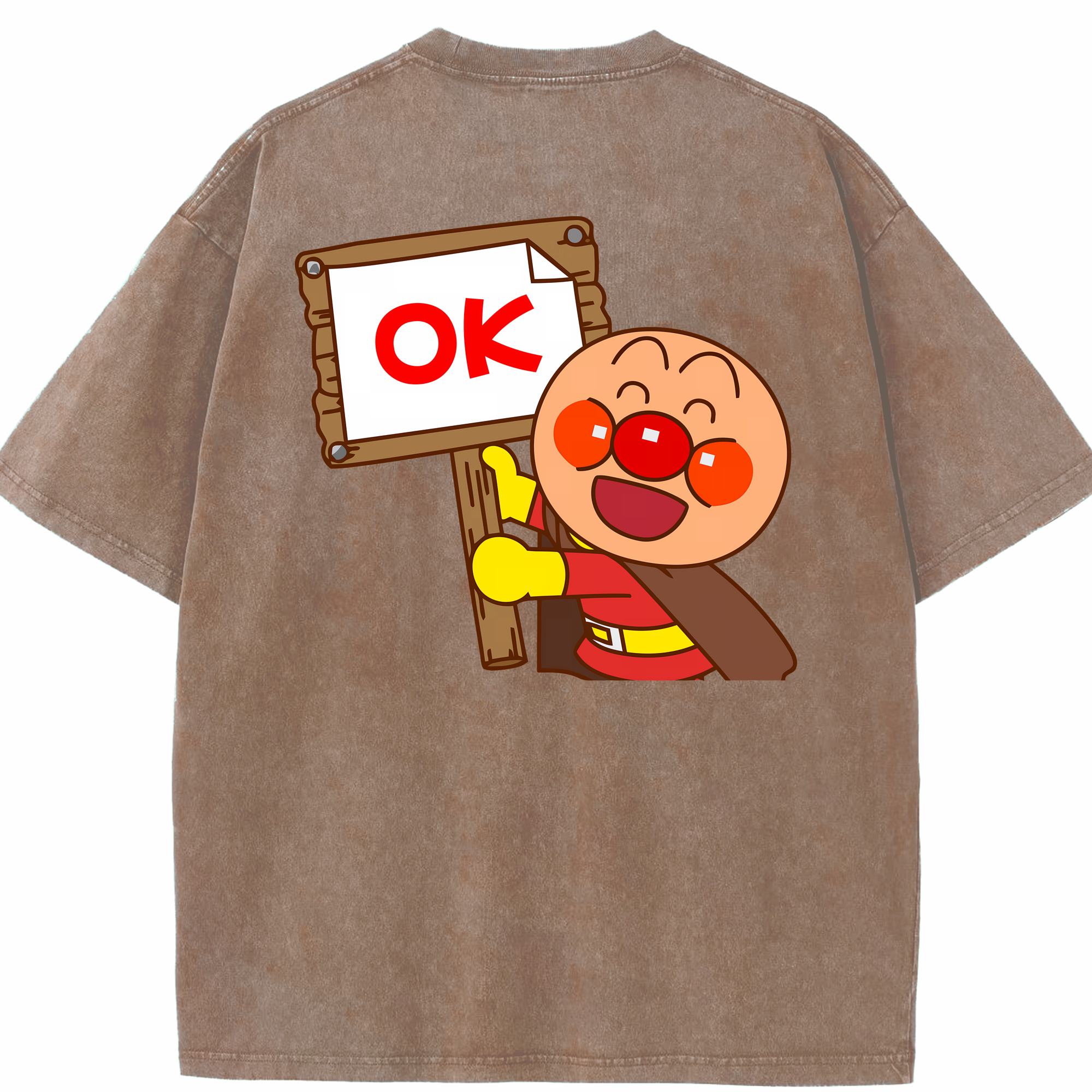 （画像用） アンパンマン Anpanman 綿100% ヴィンテージ風 半袖Tシャツ（背面プリント）
