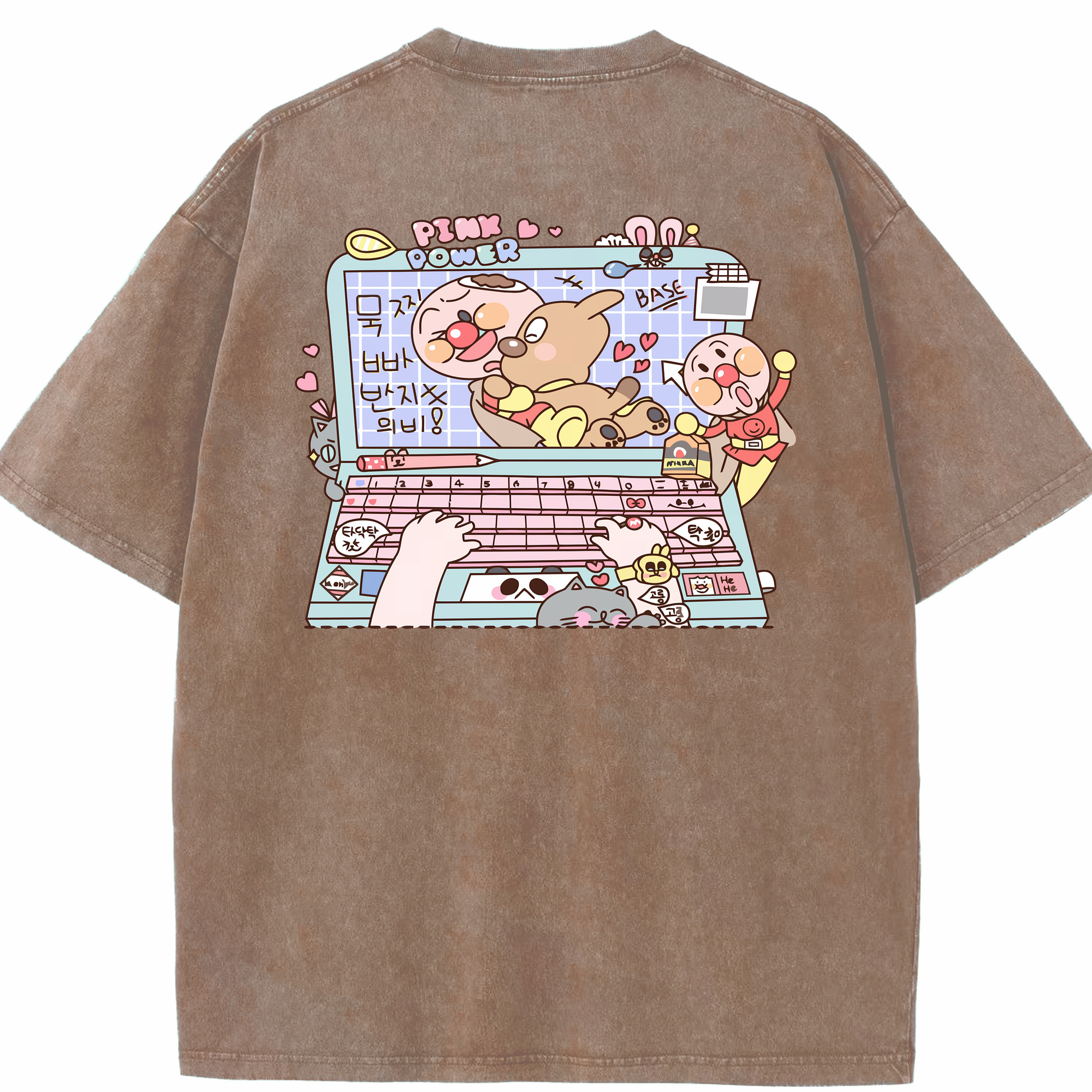 （画像用） アンパンマン Anpanman 綿100% ヴィンテージ風 半袖Tシャツ（背面プリント）