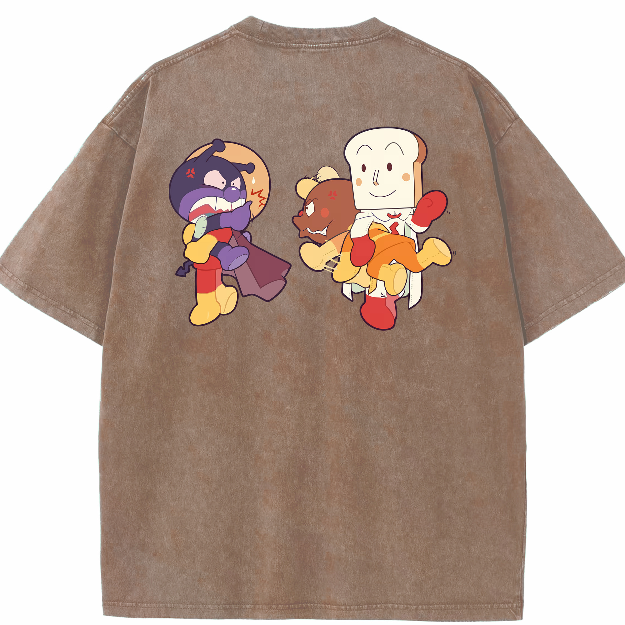 （画像用） アンパンマン Anpanman 綿100% ヴィンテージ風 半袖Tシャツ（背面プリント）