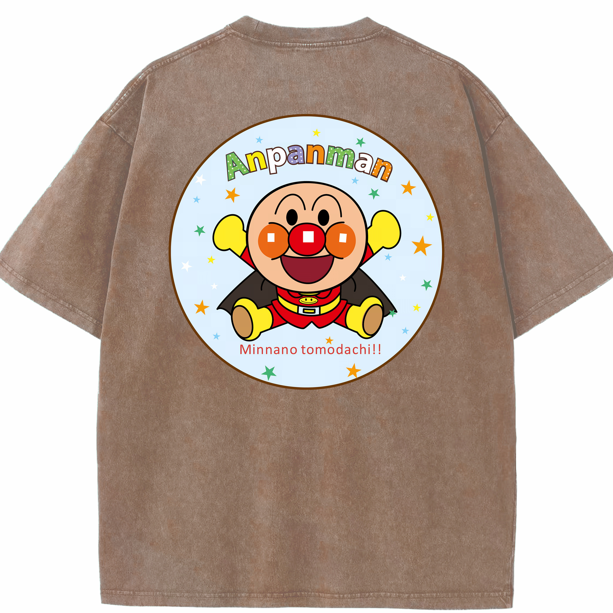 （画像用） アンパンマン Anpanman 綿100% ヴィンテージ風 半袖Tシャツ（背面プリント）