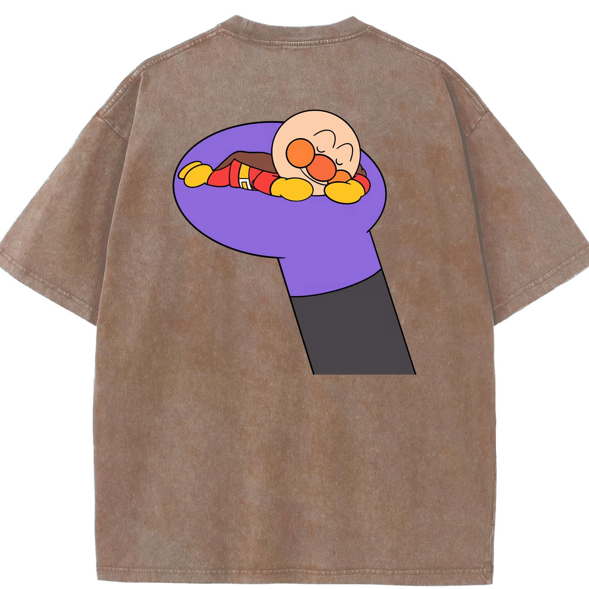 （画像用） アンパンマン Anpanman 綿100% ヴィンテージ風 半袖Tシャツ（背面プリント）
