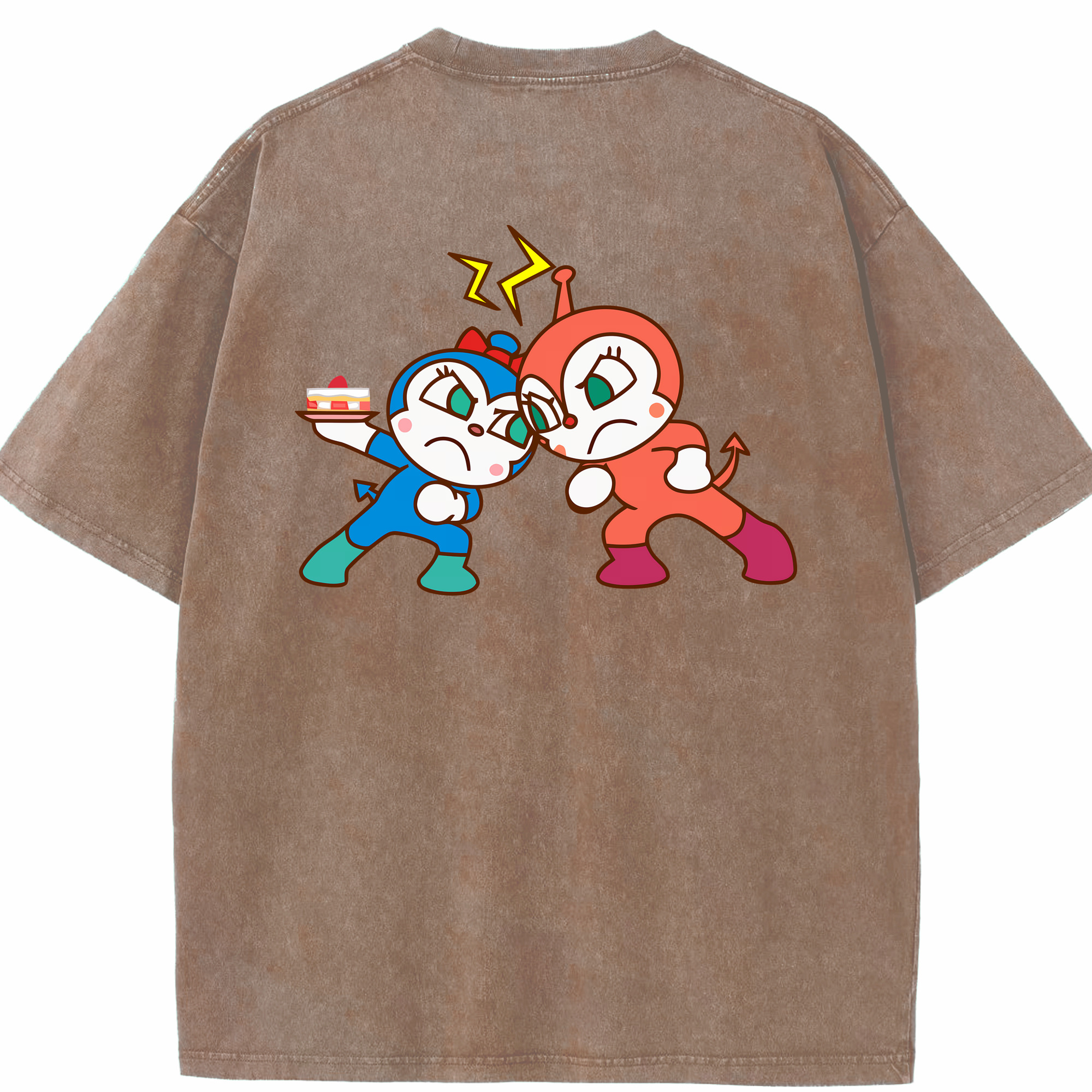 （画像用） アンパンマン Anpanman 綿100% ヴィンテージ風 半袖Tシャツ（背面プリント）