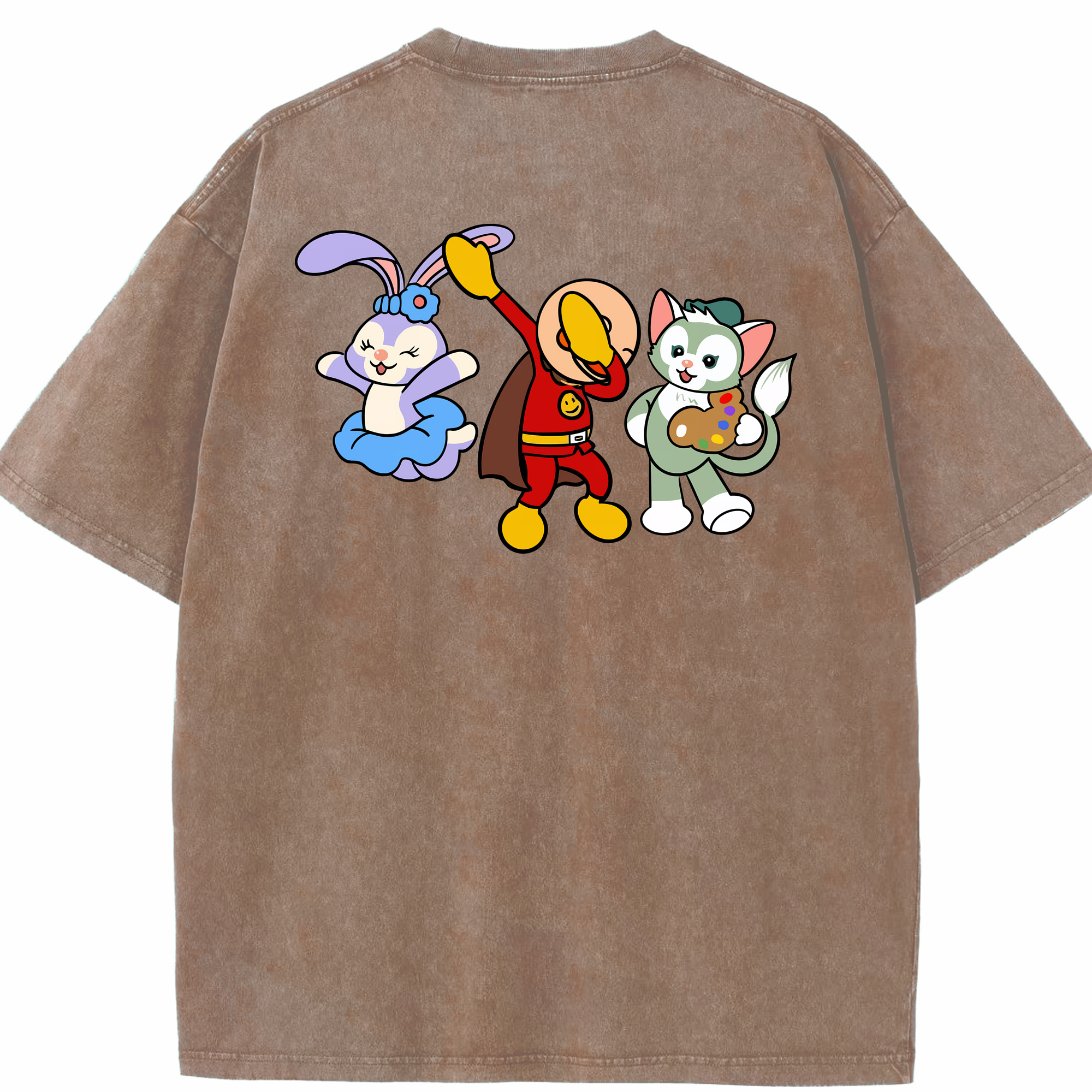 （画像用） アンパンマン Anpanman 綿100% ヴィンテージ風 半袖Tシャツ（背面プリント）