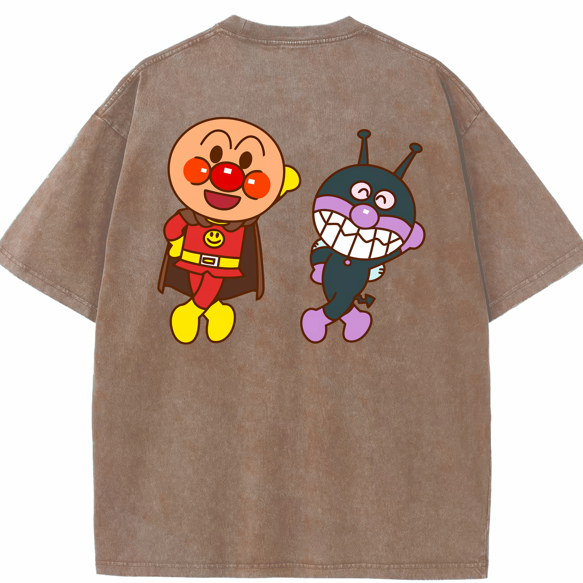（画像用） アンパンマン Anpanman 綿100% ヴィンテージ風 半袖Tシャツ（背面プリント）