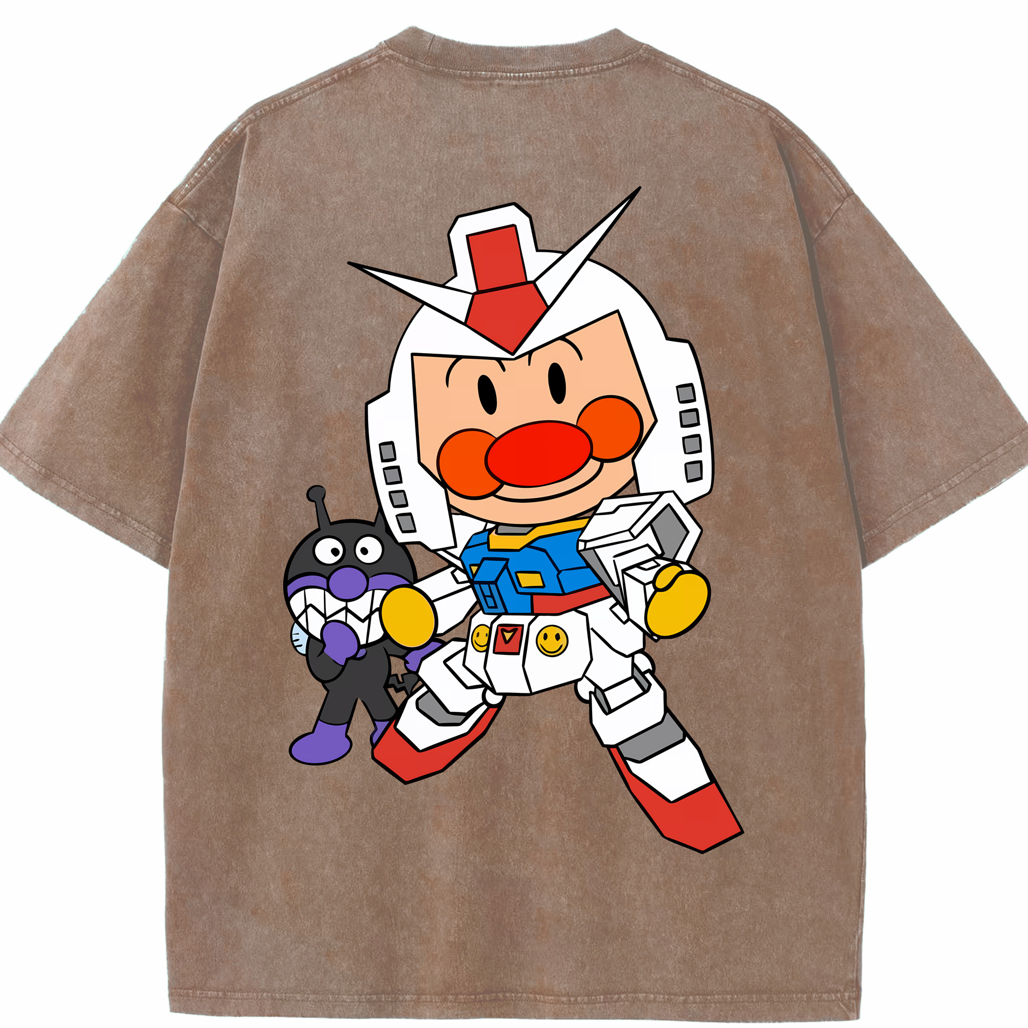 （画像用） アンパンマン Anpanman 綿100% ヴィンテージ風 半袖Tシャツ（背面プリント）