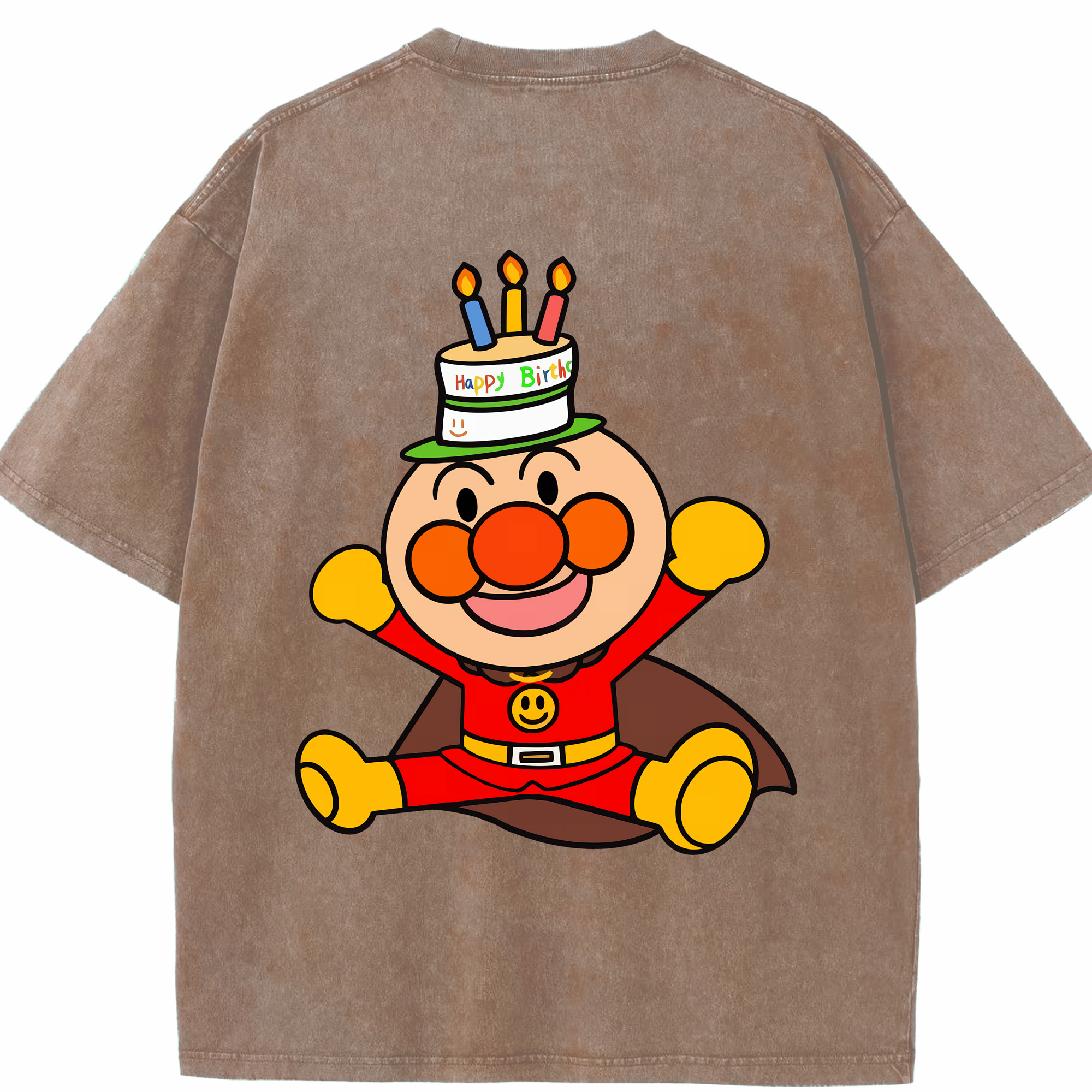 （画像用） アンパンマン Anpanman 綿100% ヴィンテージ風 半袖Tシャツ（背面プリント）