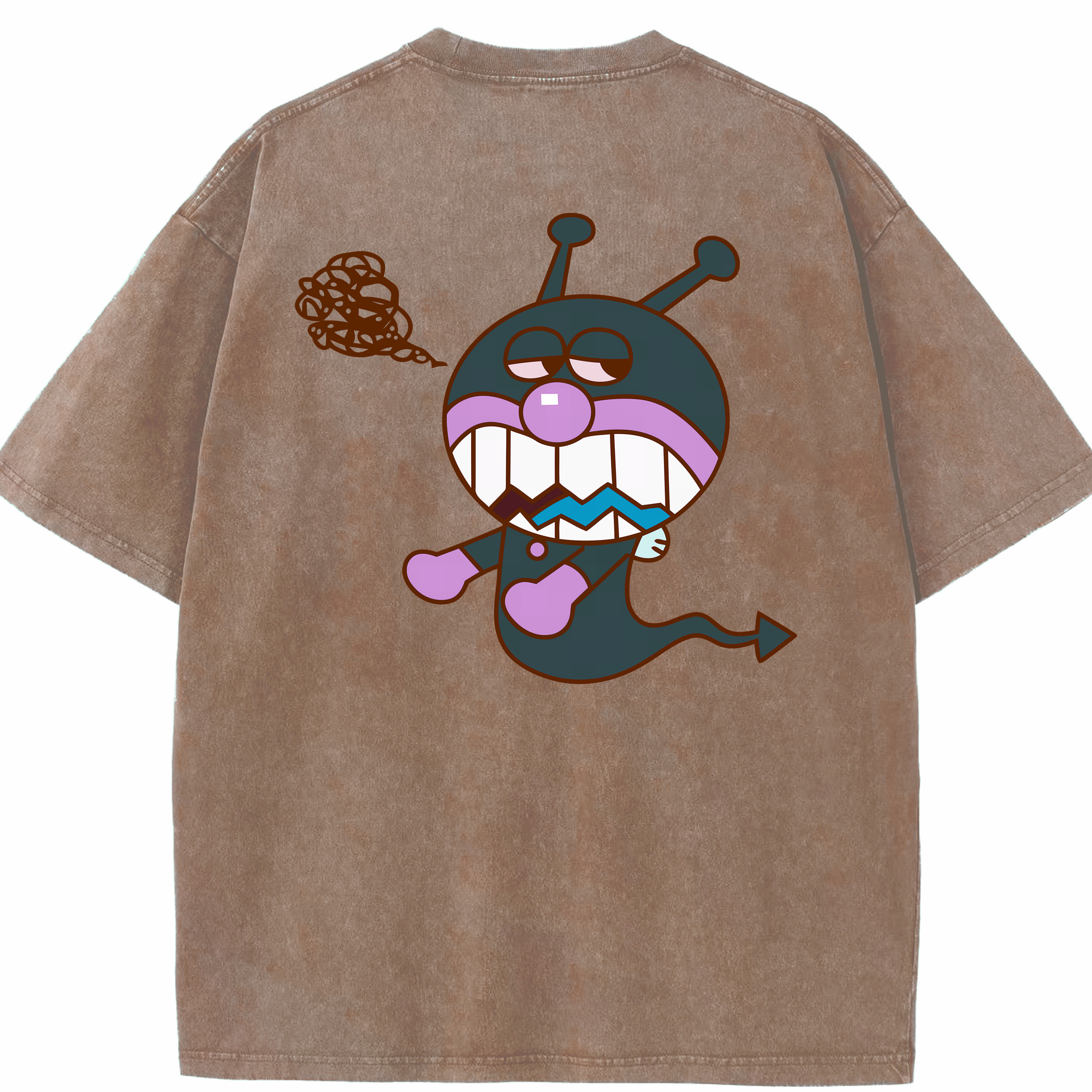 （画像用） アンパンマン Anpanman 綿100% ヴィンテージ風 半袖Tシャツ（背面プリント）
