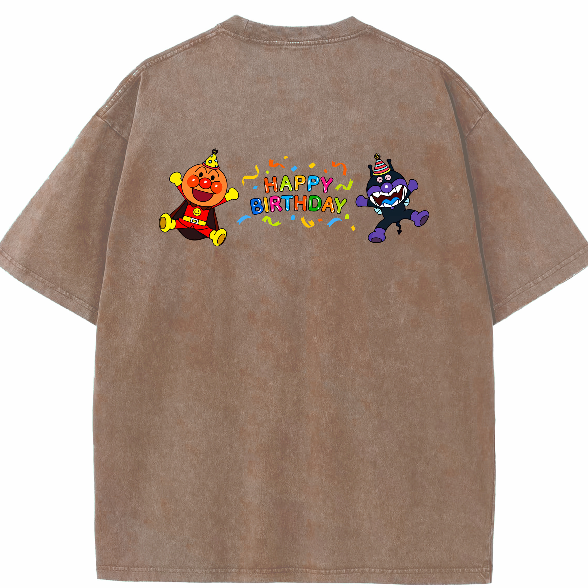 （画像用） アンパンマン Anpanman 綿100% ヴィンテージ風 半袖Tシャツ（背面プリント）
