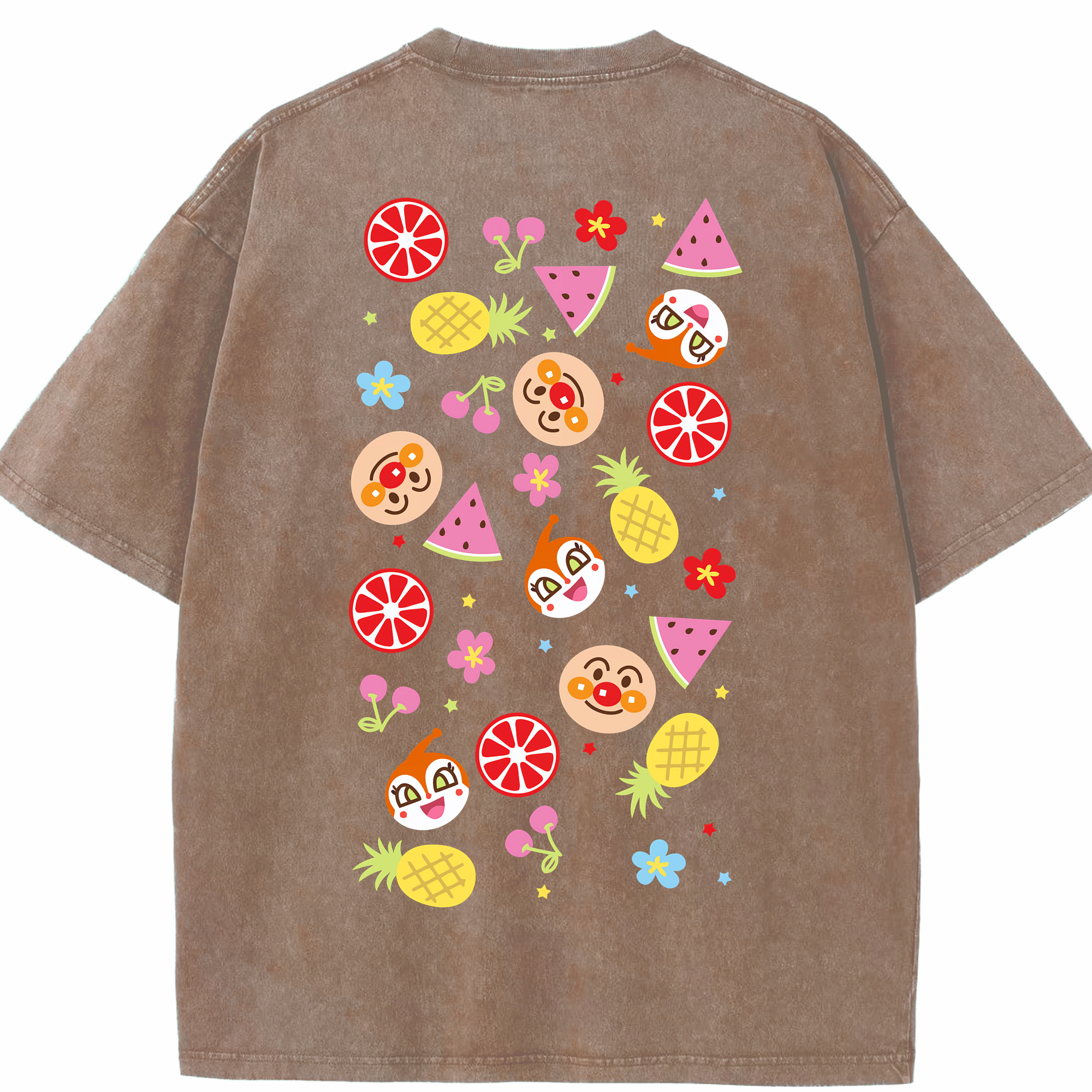 （画像用） アンパンマン Anpanman 綿100% ヴィンテージ風 半袖Tシャツ（背面プリント）