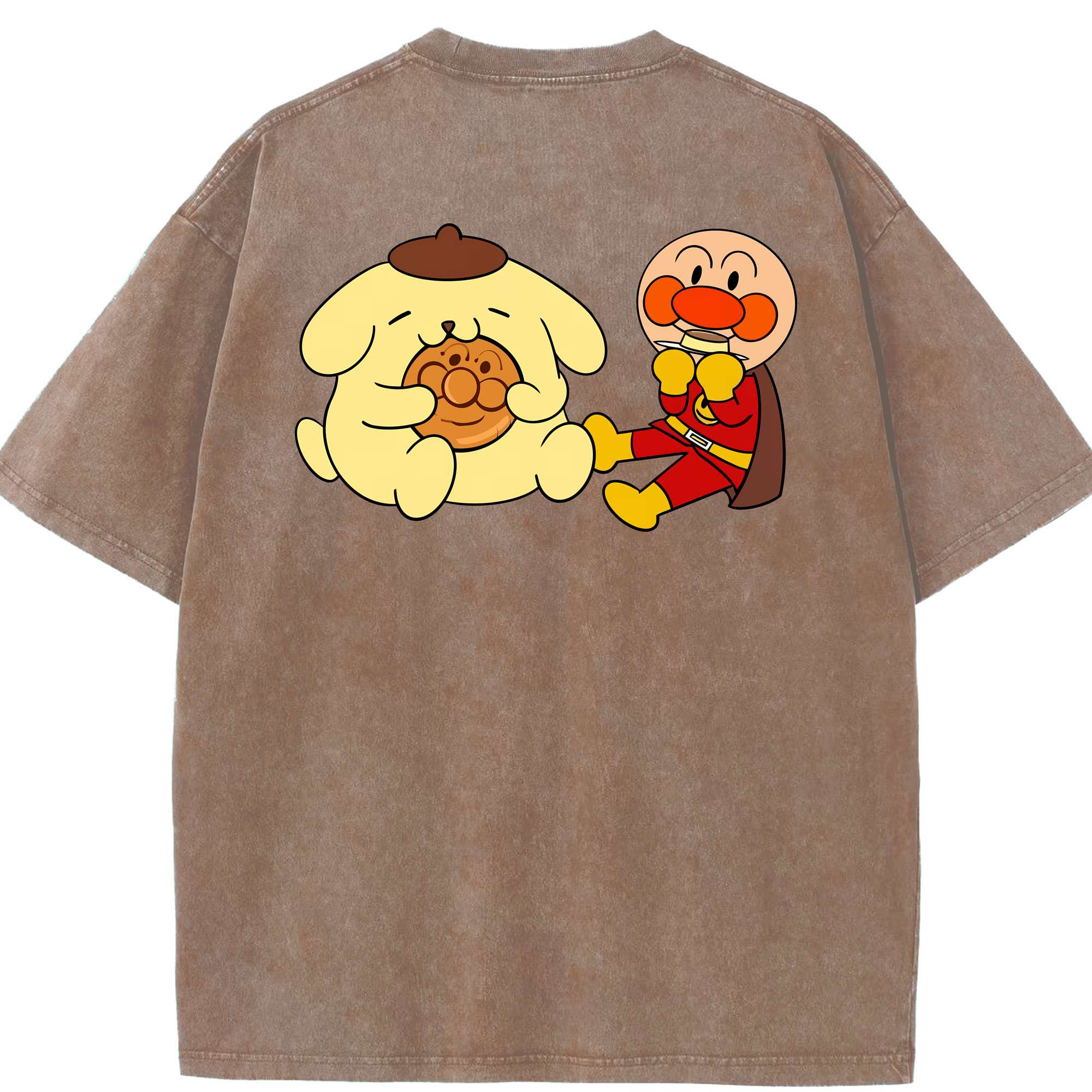 （画像用） アンパンマン Anpanman 綿100% ヴィンテージ風 半袖Tシャツ（背面プリント）