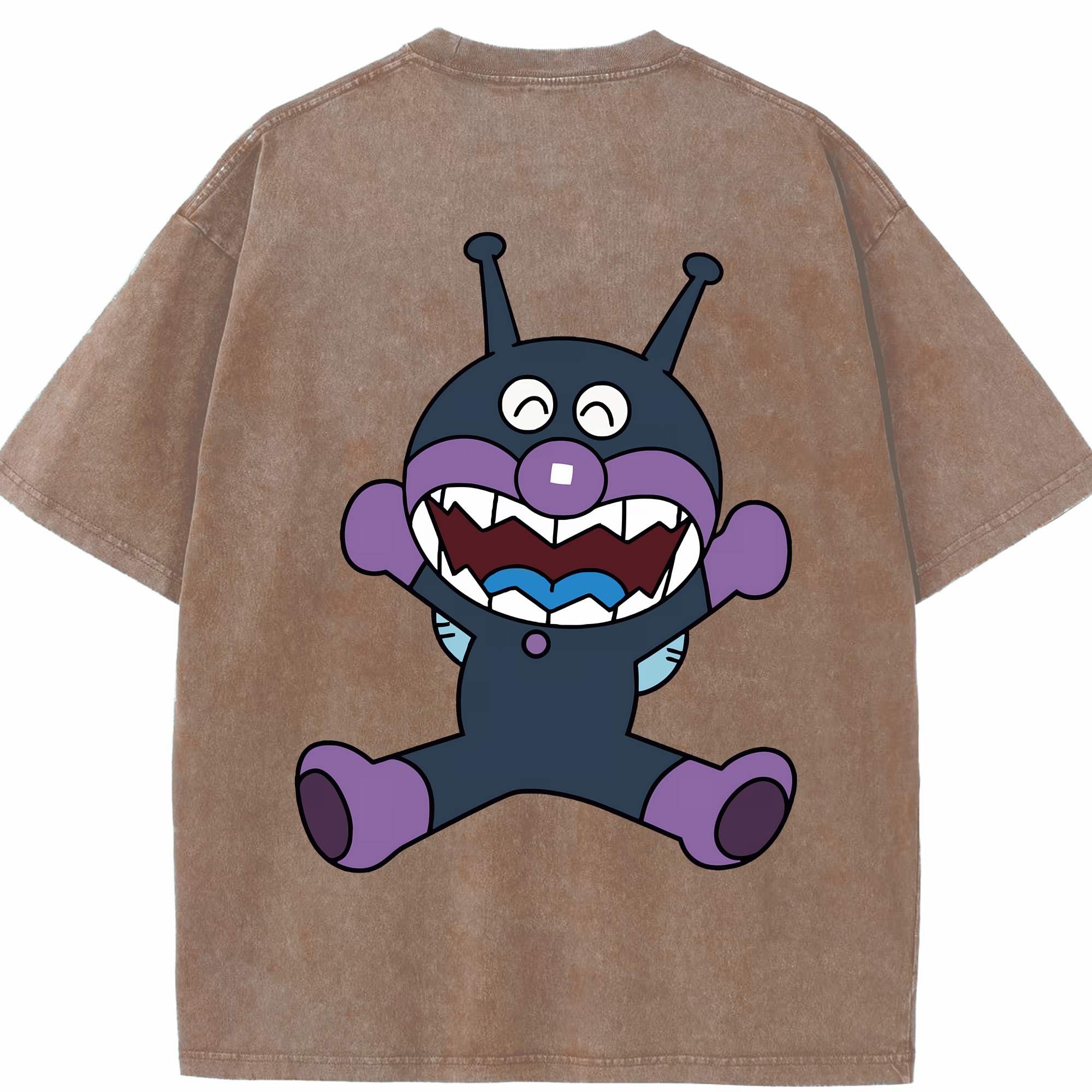 （画像用） アンパンマン Anpanman 綿100% ヴィンテージ風 半袖Tシャツ（背面プリント）