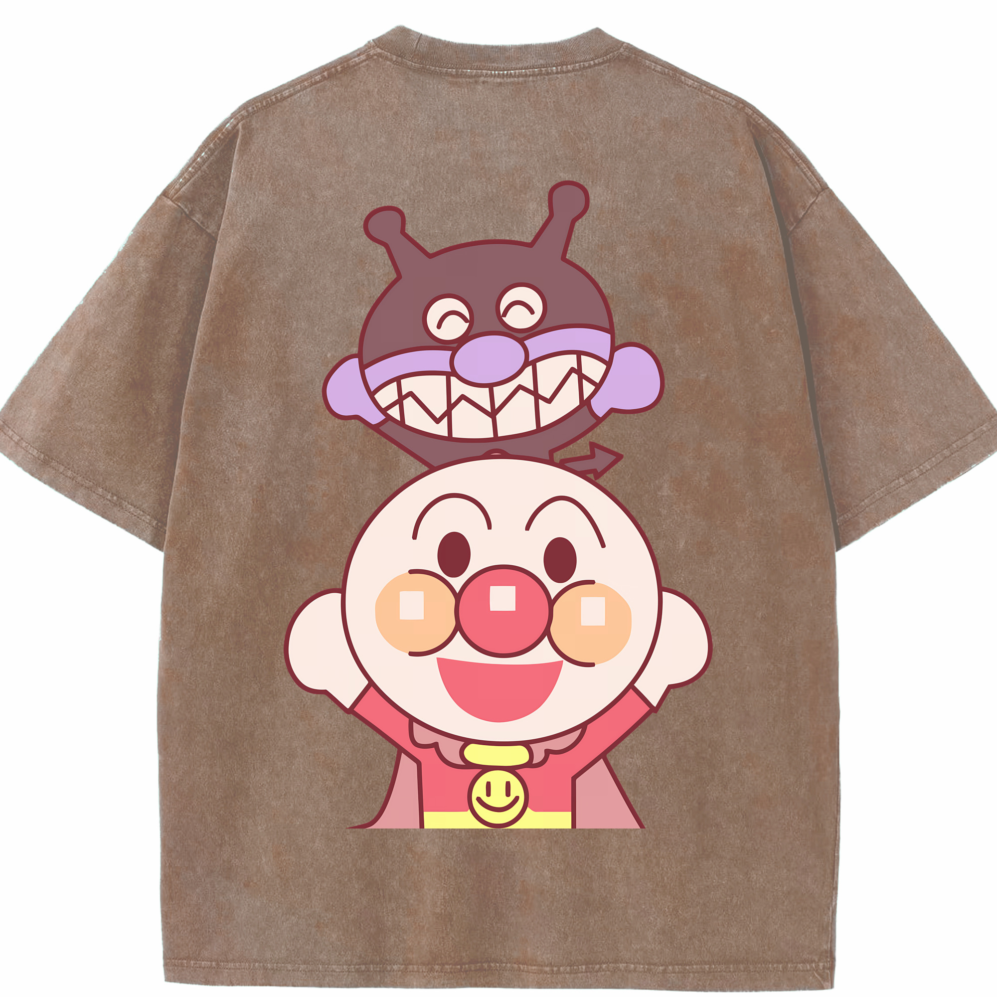 （画像用） アンパンマン Anpanman 綿100% ヴィンテージ風 半袖Tシャツ（背面プリント）
