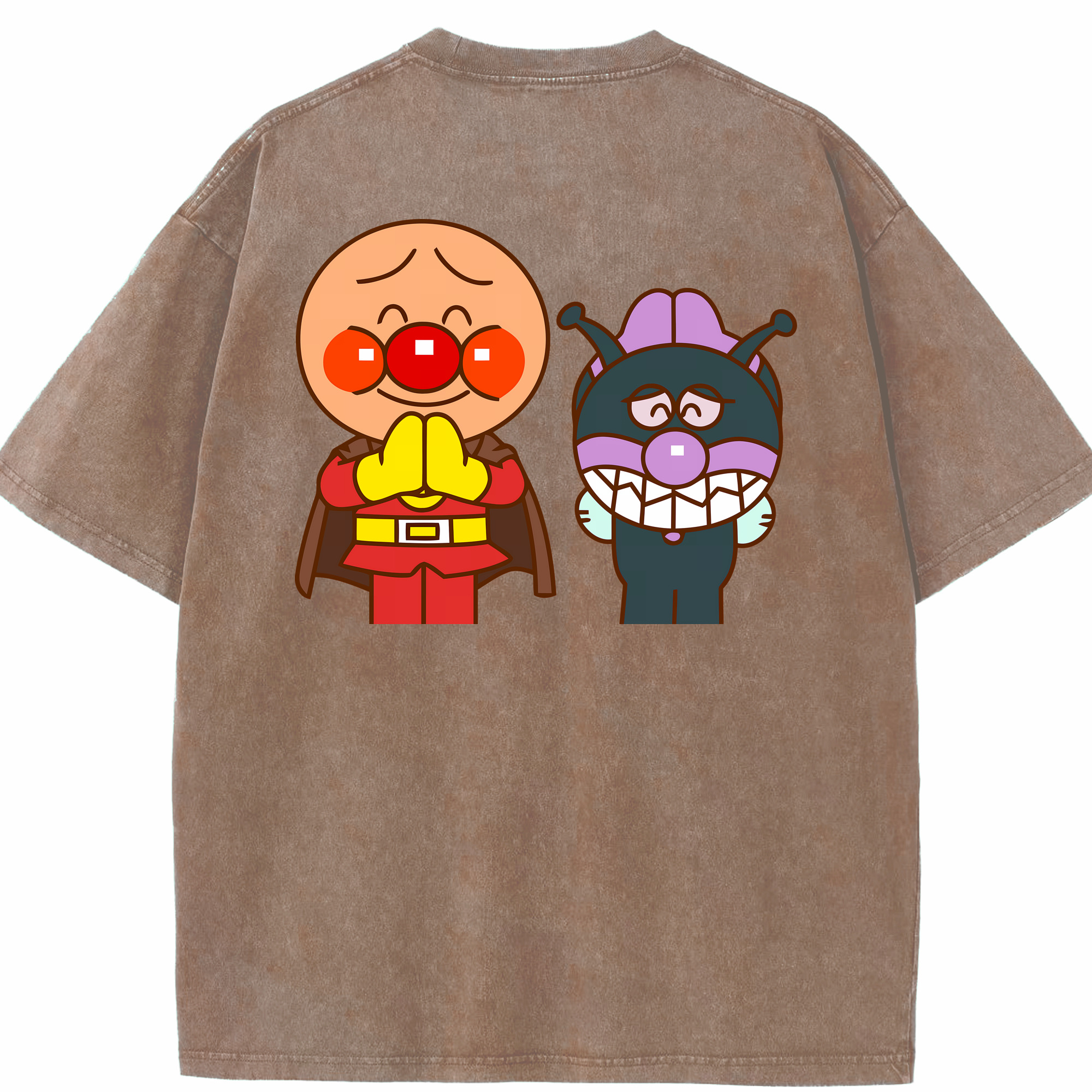 （画像用） アンパンマン Anpanman 綿100% ヴィンテージ風 半袖Tシャツ（背面プリント）