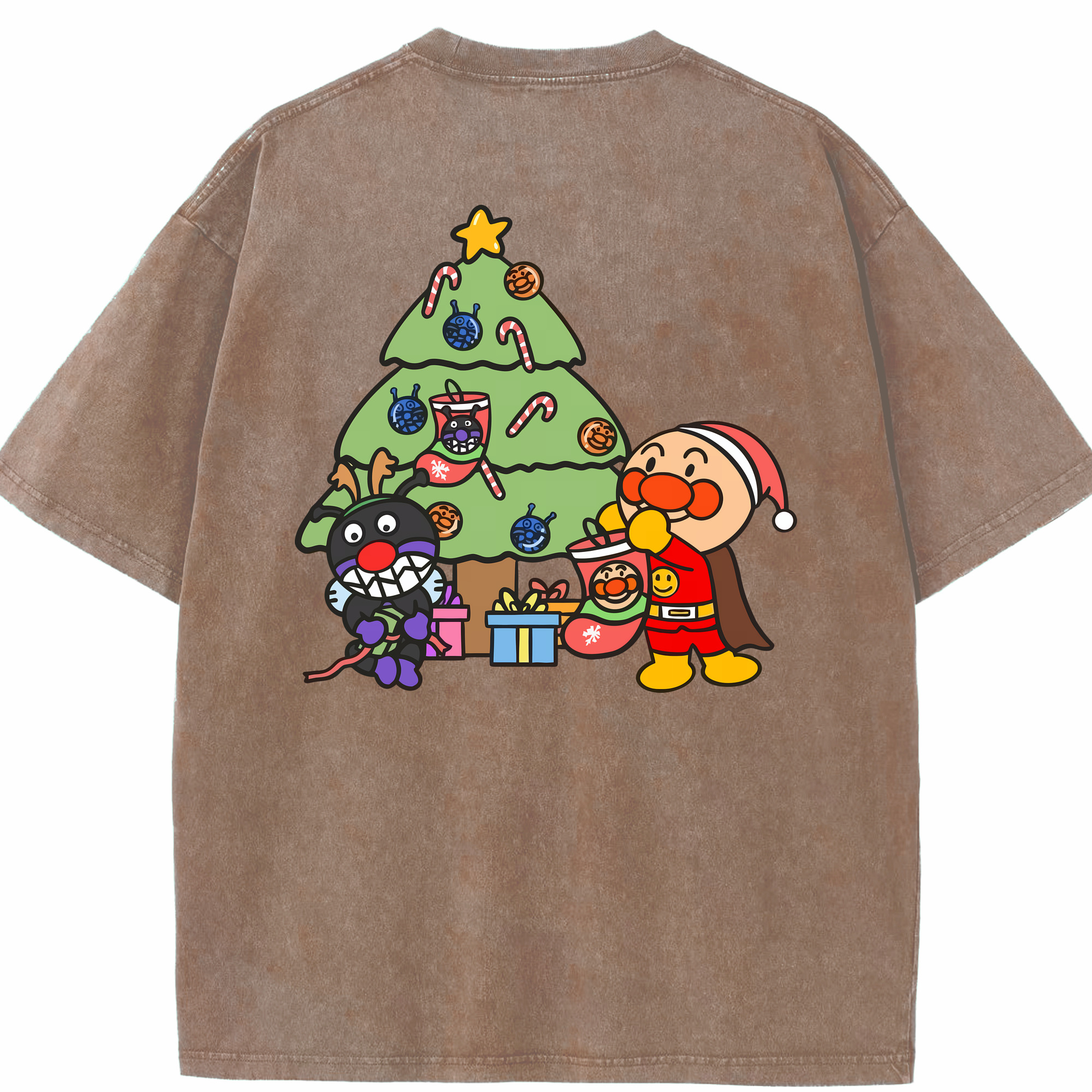 （画像用） アンパンマン Anpanman 綿100% ヴィンテージ風 半袖Tシャツ（背面プリント）