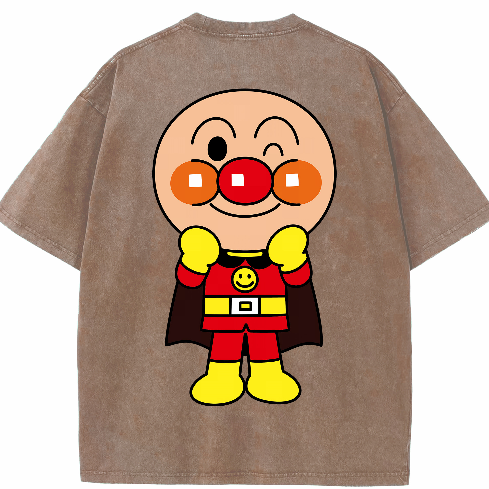 （画像用） アンパンマン Anpanman 綿100% ヴィンテージ風 半袖Tシャツ（背面プリント）