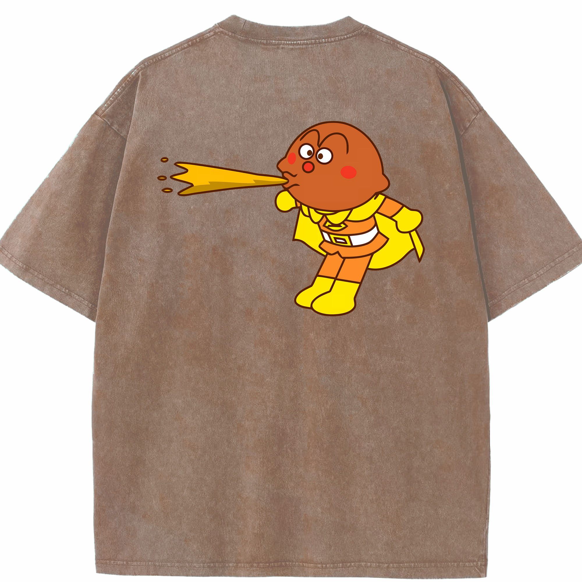 （画像用） アンパンマン Anpanman 綿100% ヴィンテージ風 半袖Tシャツ（背面プリント）