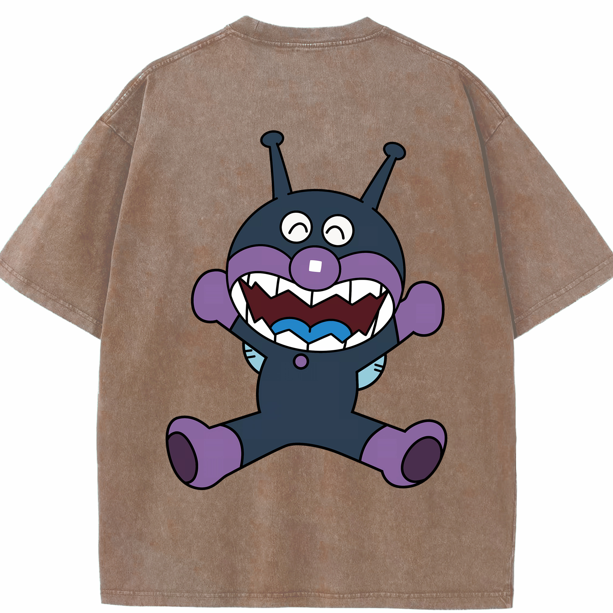 （画像用） アンパンマン Anpanman 綿100% ヴィンテージ風 半袖Tシャツ（背面プリント）