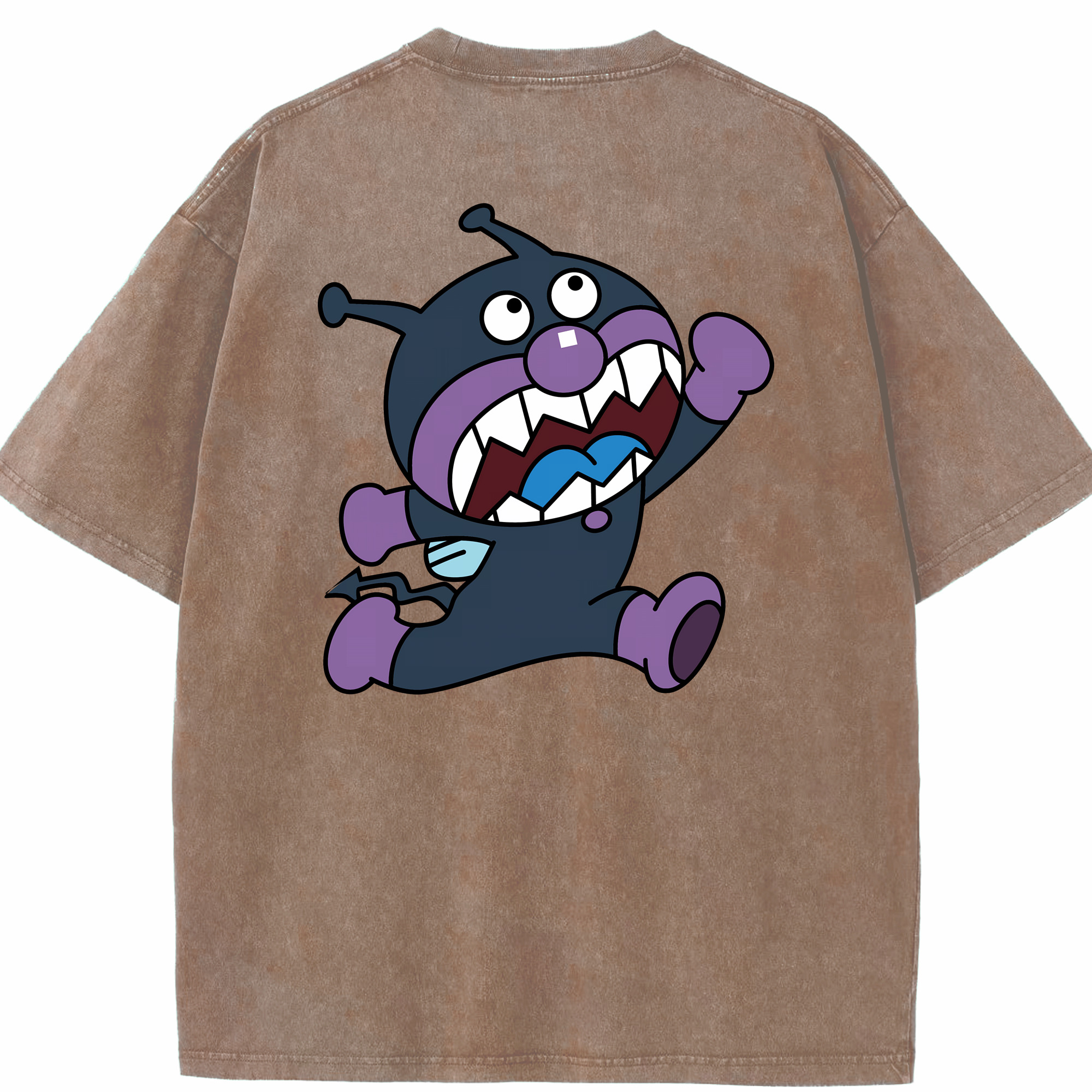 （画像用） アンパンマン Anpanman 綿100% ヴィンテージ風 半袖Tシャツ（背面プリント）