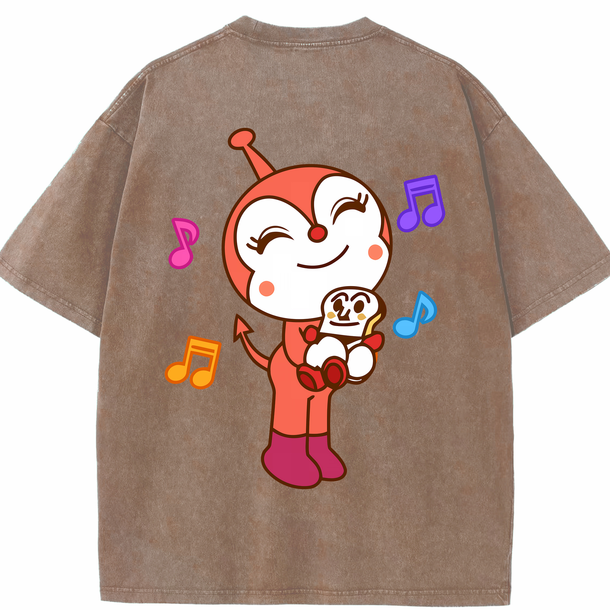 （画像用） アンパンマン Anpanman 綿100% ヴィンテージ風 半袖Tシャツ（背面プリント）