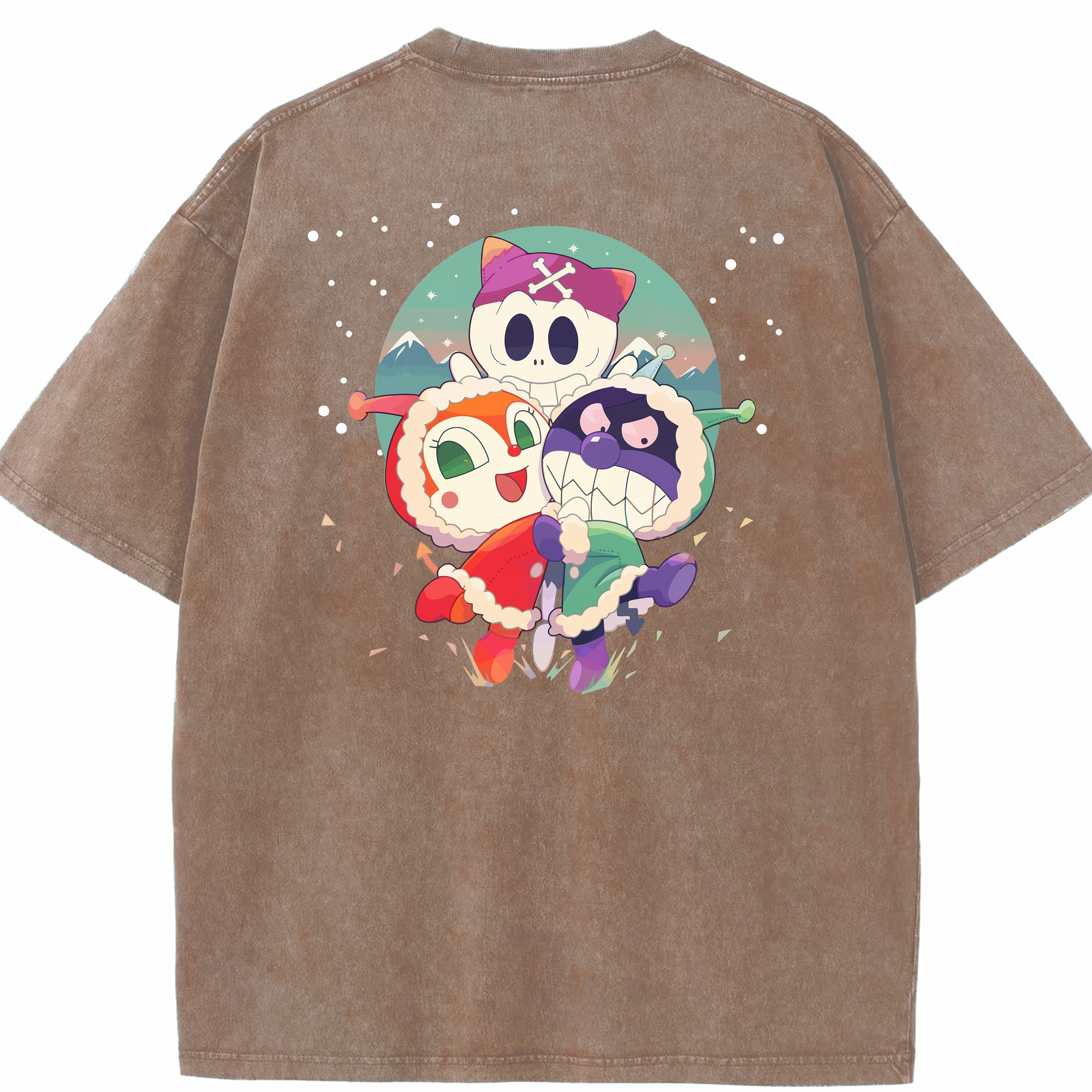 （画像用） アンパンマン Anpanman 綿100% ヴィンテージ風 半袖Tシャツ（背面プリント）