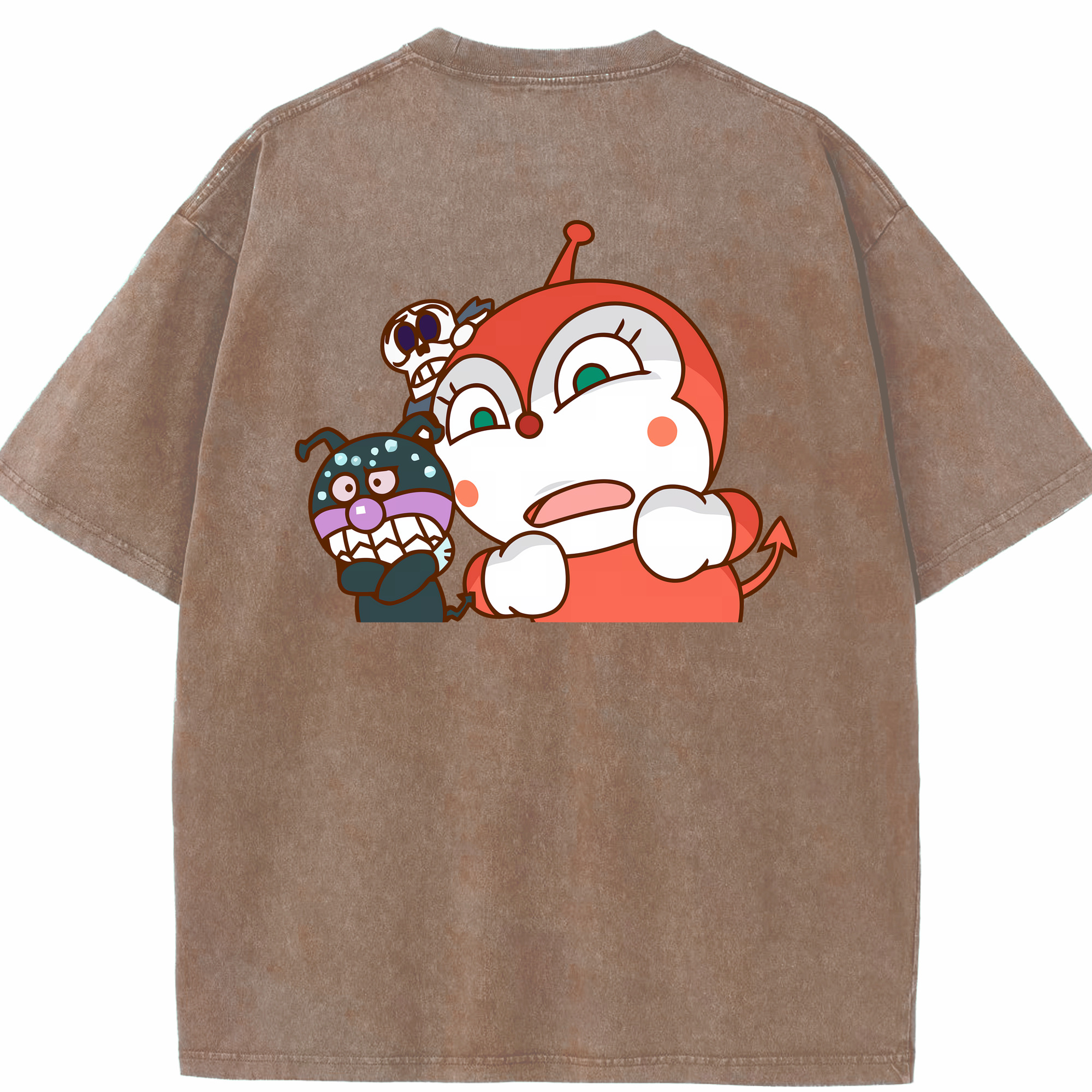 （画像用） アンパンマン Anpanman 綿100% ヴィンテージ風 半袖Tシャツ（背面プリント）