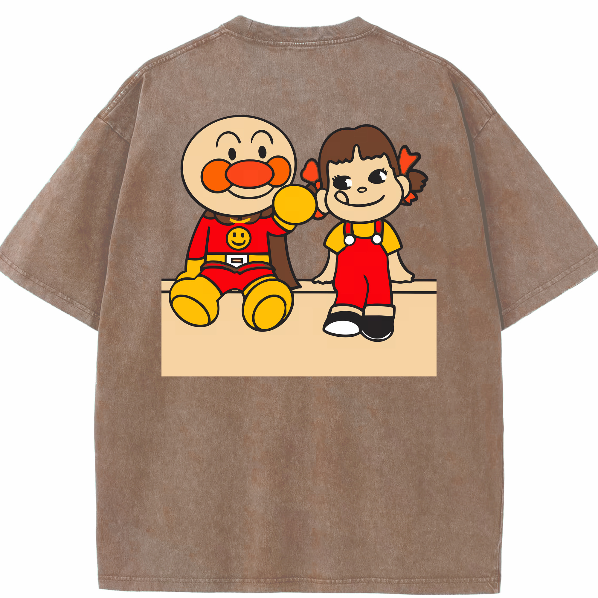 （画像用） アンパンマン Anpanman 綿100% ヴィンテージ風 半袖Tシャツ（背面プリント）