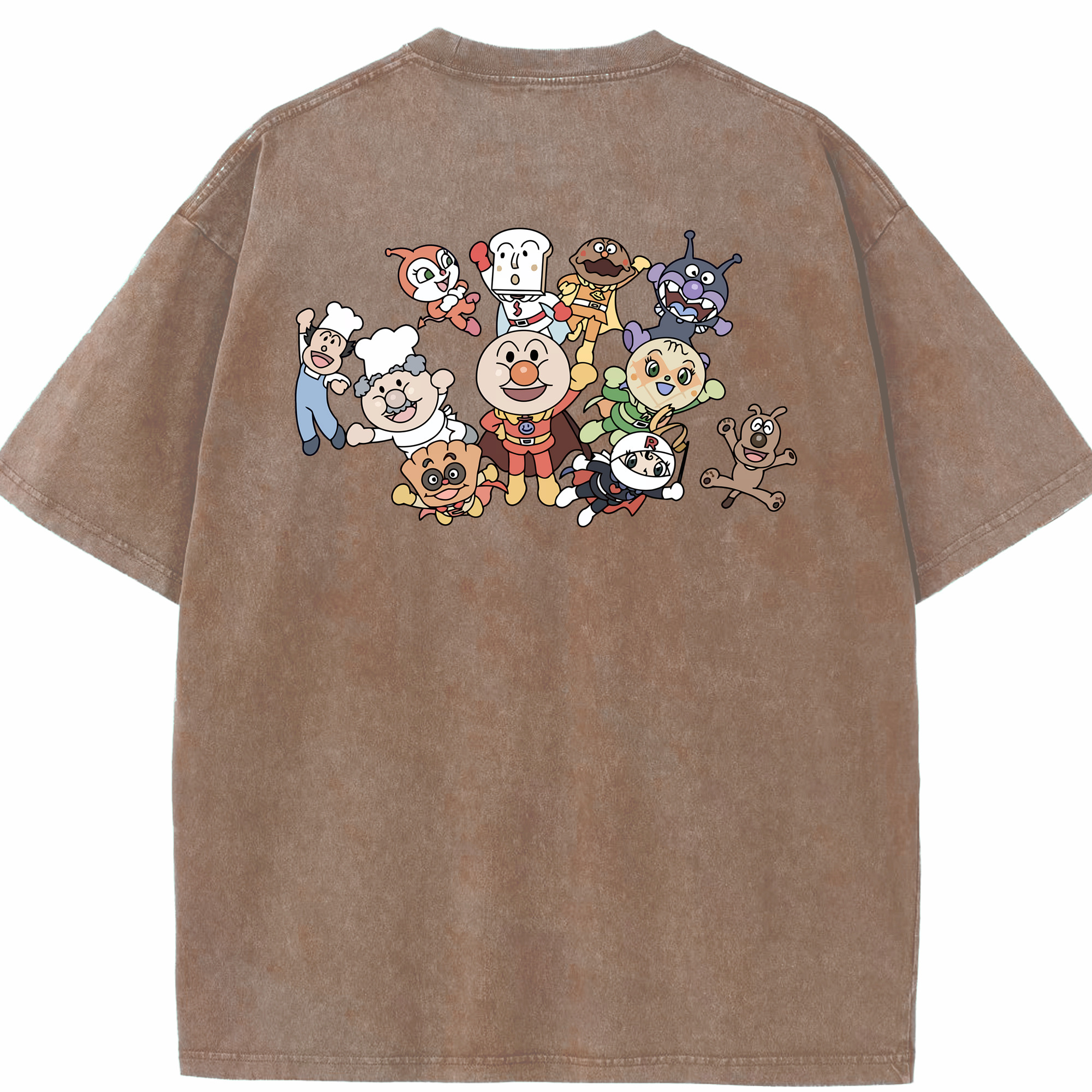 （画像用） アンパンマン Anpanman 綿100% ヴィンテージ風 半袖Tシャツ（背面プリント）