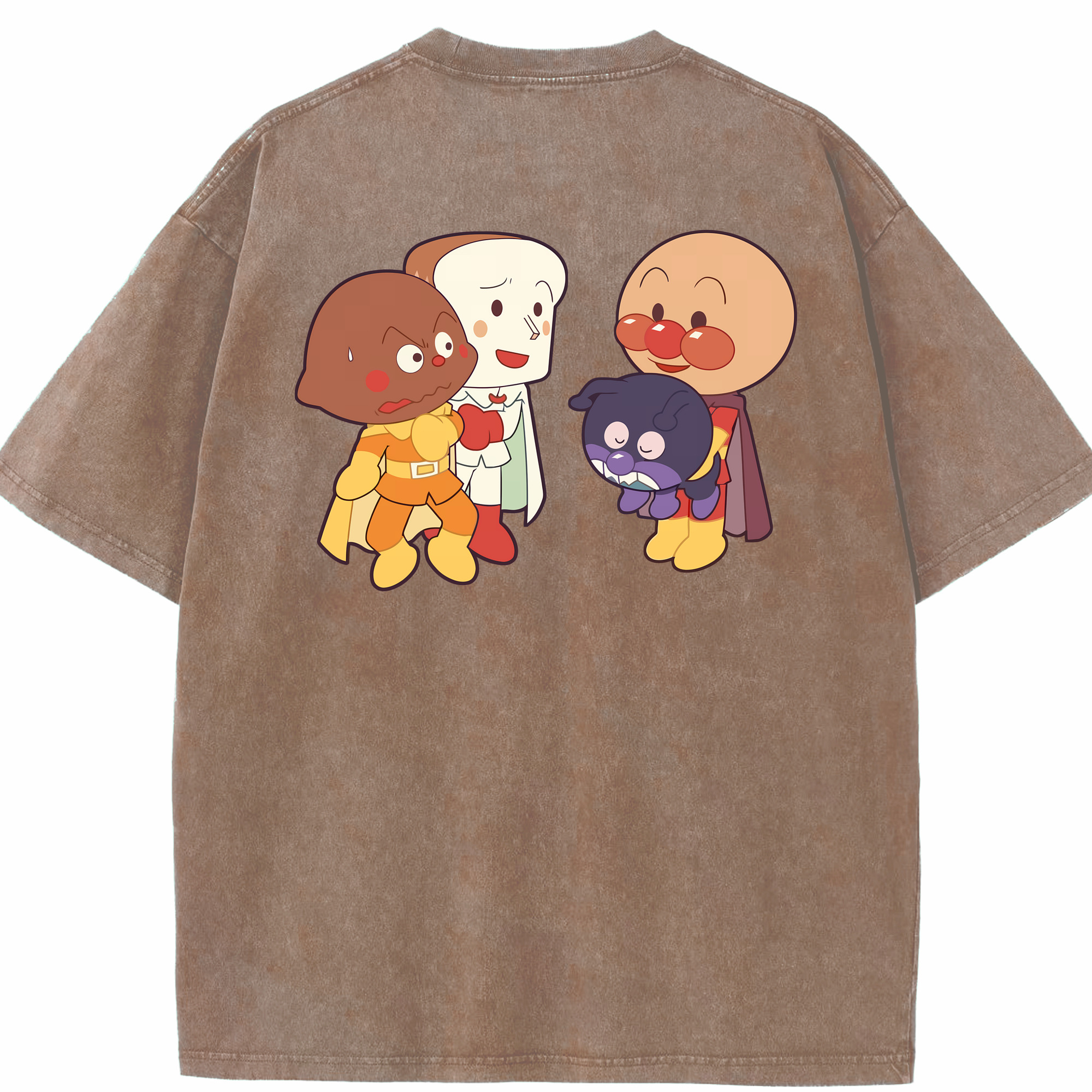 （画像用） アンパンマン Anpanman 綿100% ヴィンテージ風 半袖Tシャツ（背面プリント）