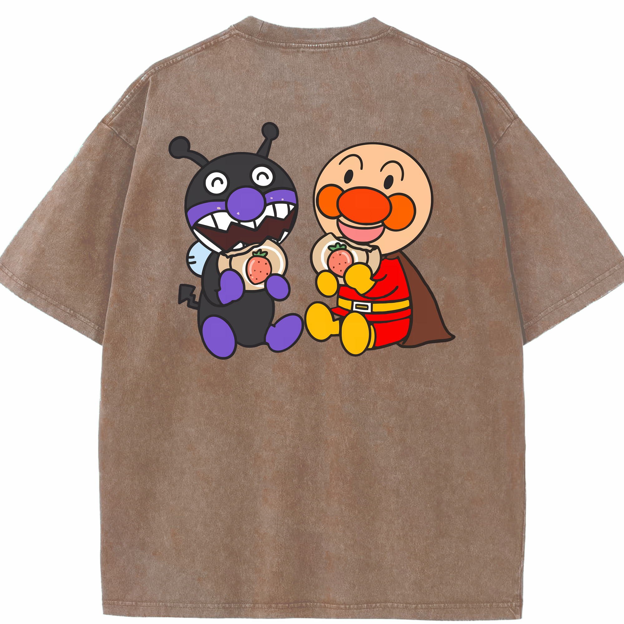 （画像用） アンパンマン Anpanman 綿100% ヴィンテージ風 半袖Tシャツ（背面プリント）