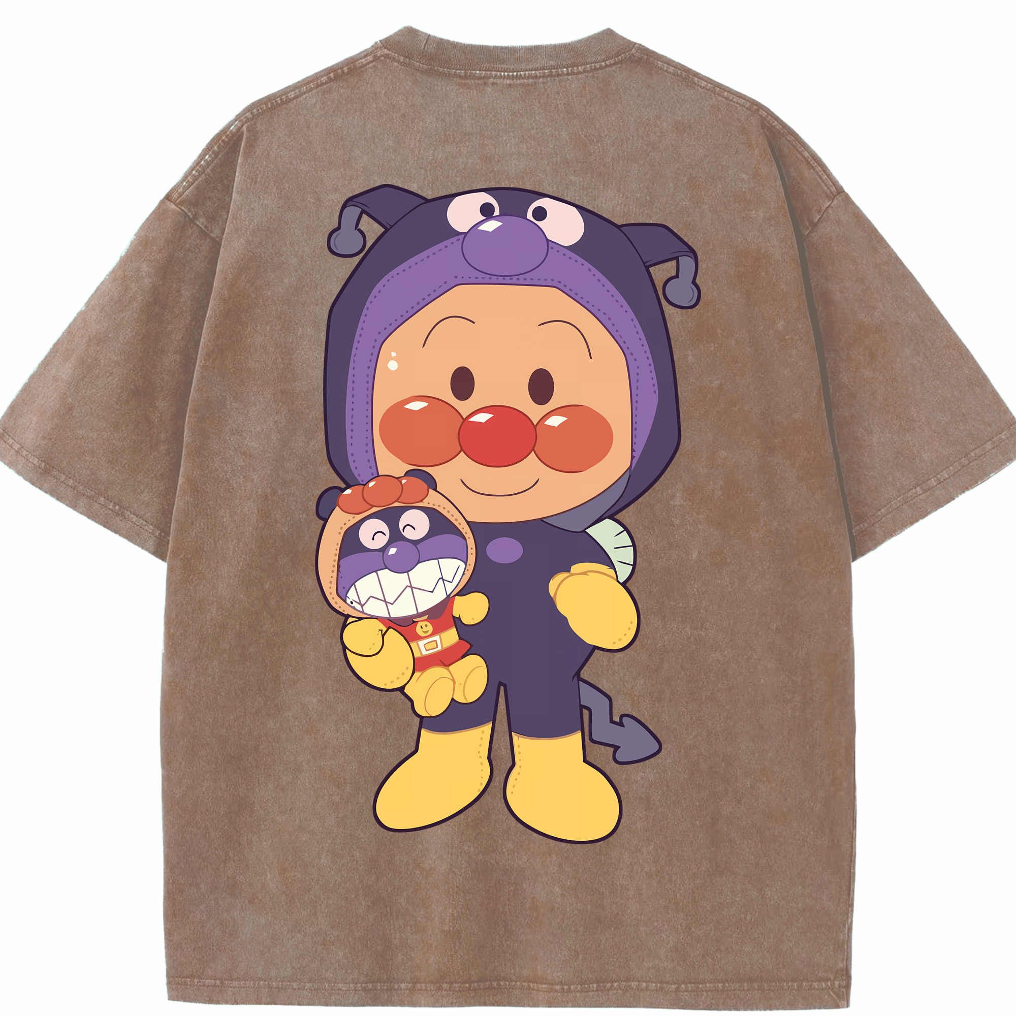 （画像用） アンパンマン Anpanman 綿100% ヴィンテージ風 半袖Tシャツ（背面プリント）