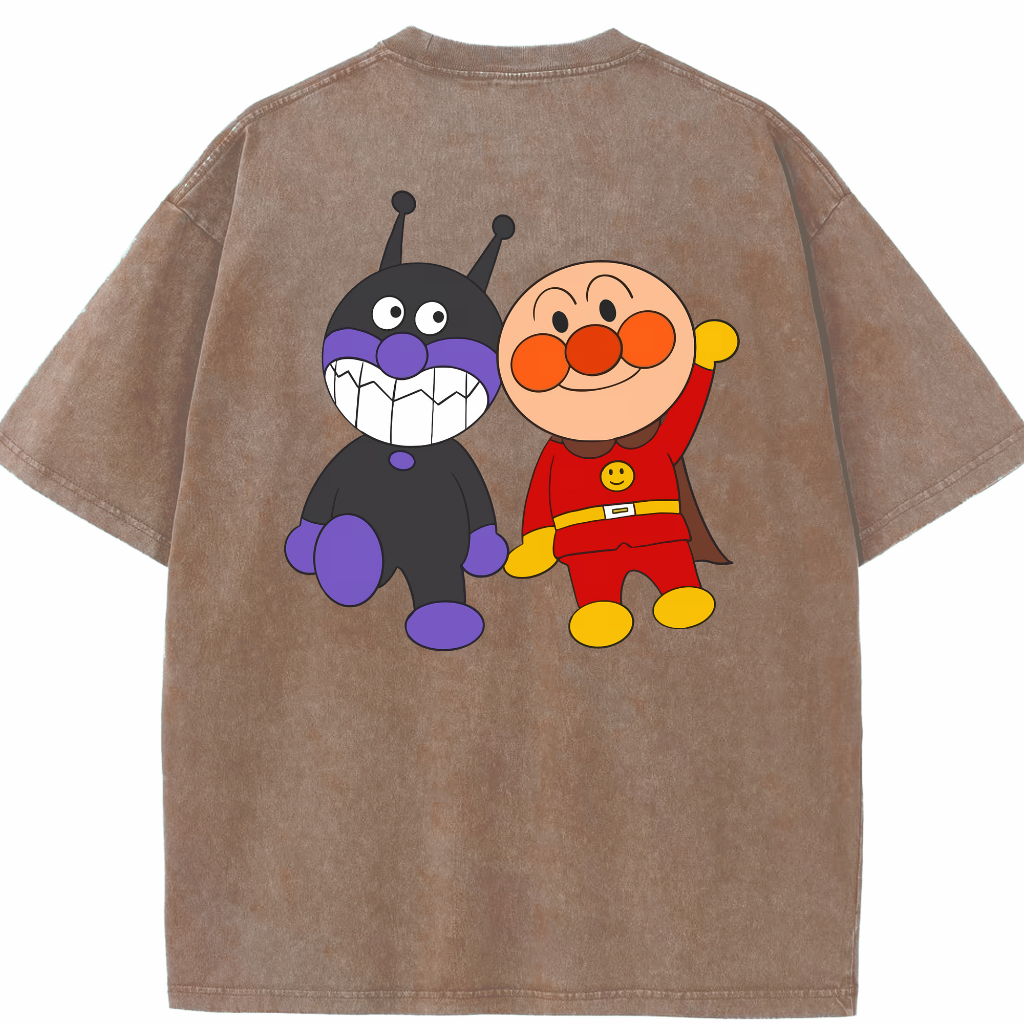 （画像用） アンパンマン Anpanman 綿100% ヴィンテージ風 半袖Tシャツ（背面プリント）