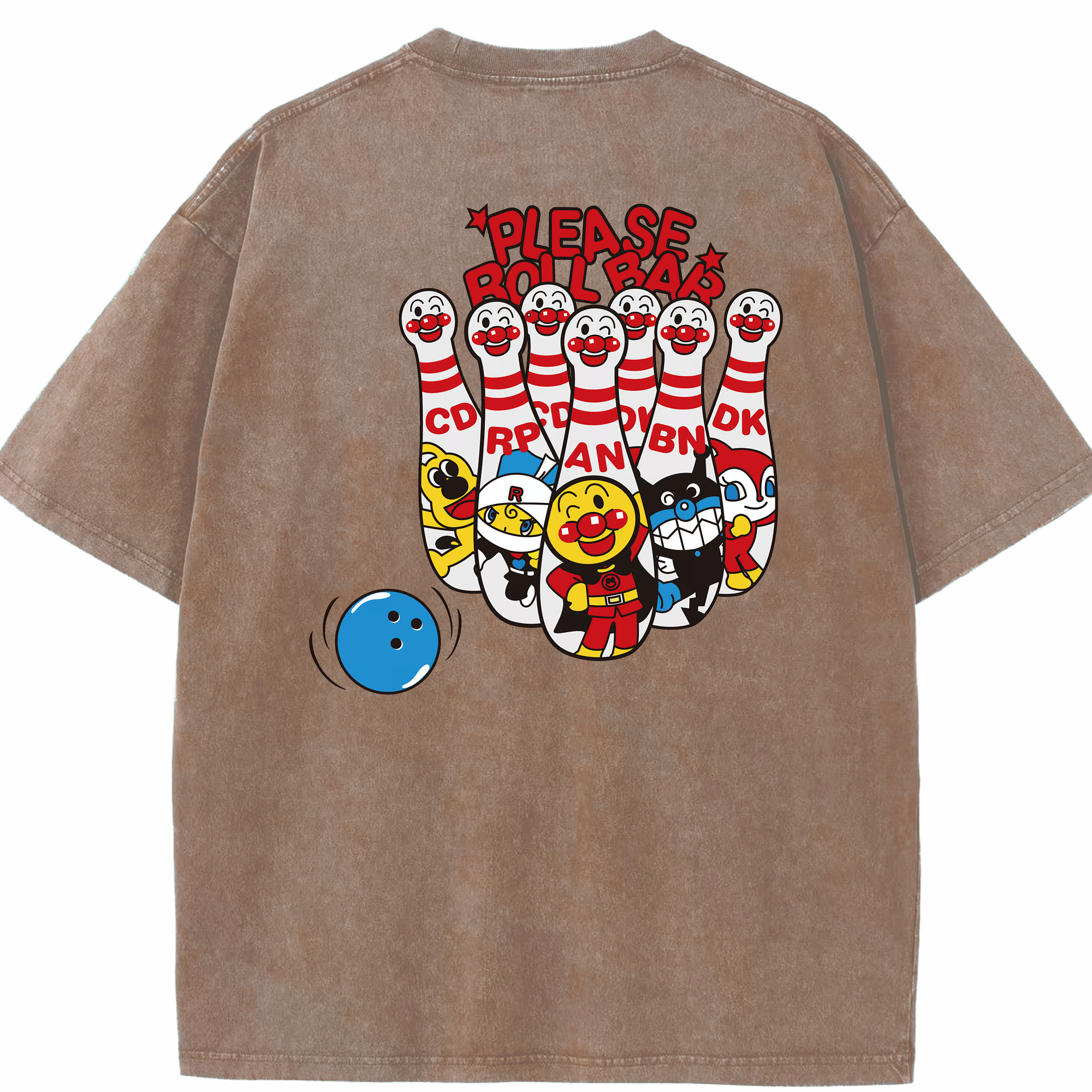 （画像用） アンパンマン Anpanman 綿100% ヴィンテージ風 半袖Tシャツ（背面プリント）