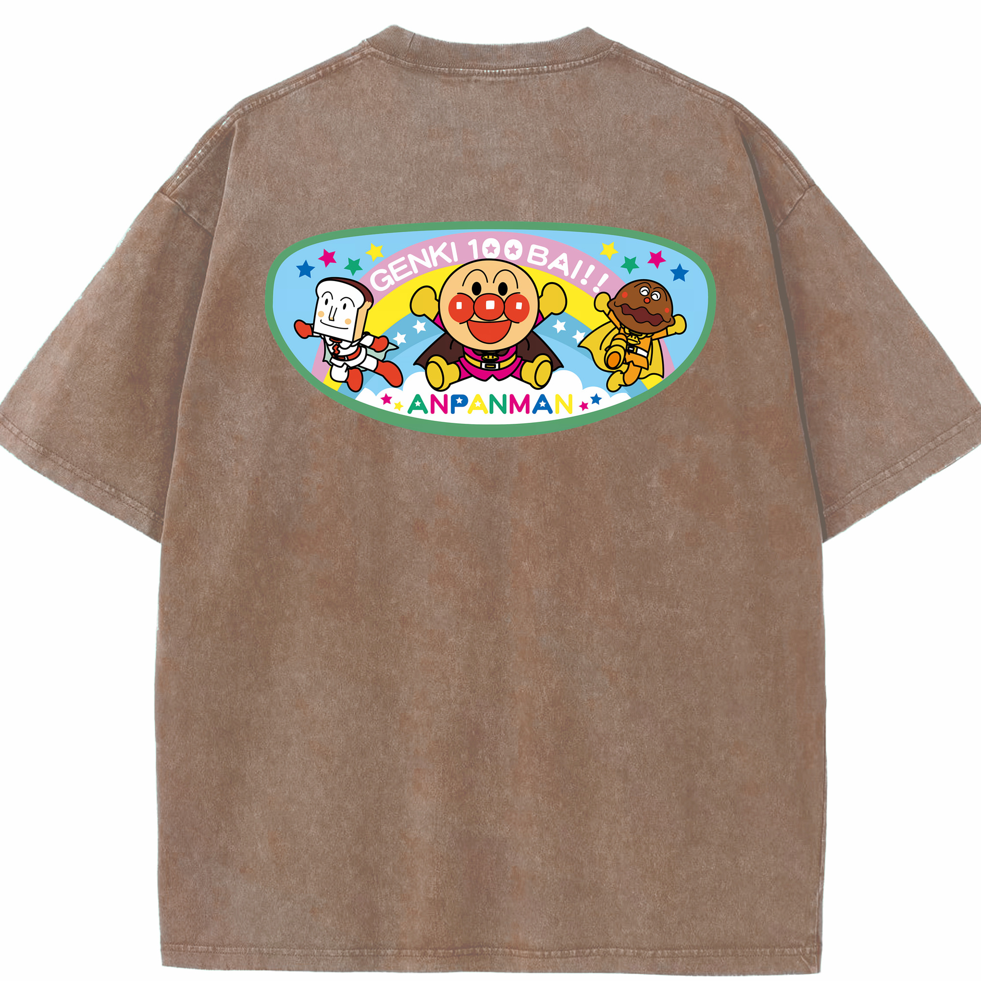 （画像用） アンパンマン Anpanman 綿100% ヴィンテージ風 半袖Tシャツ（背面プリント）