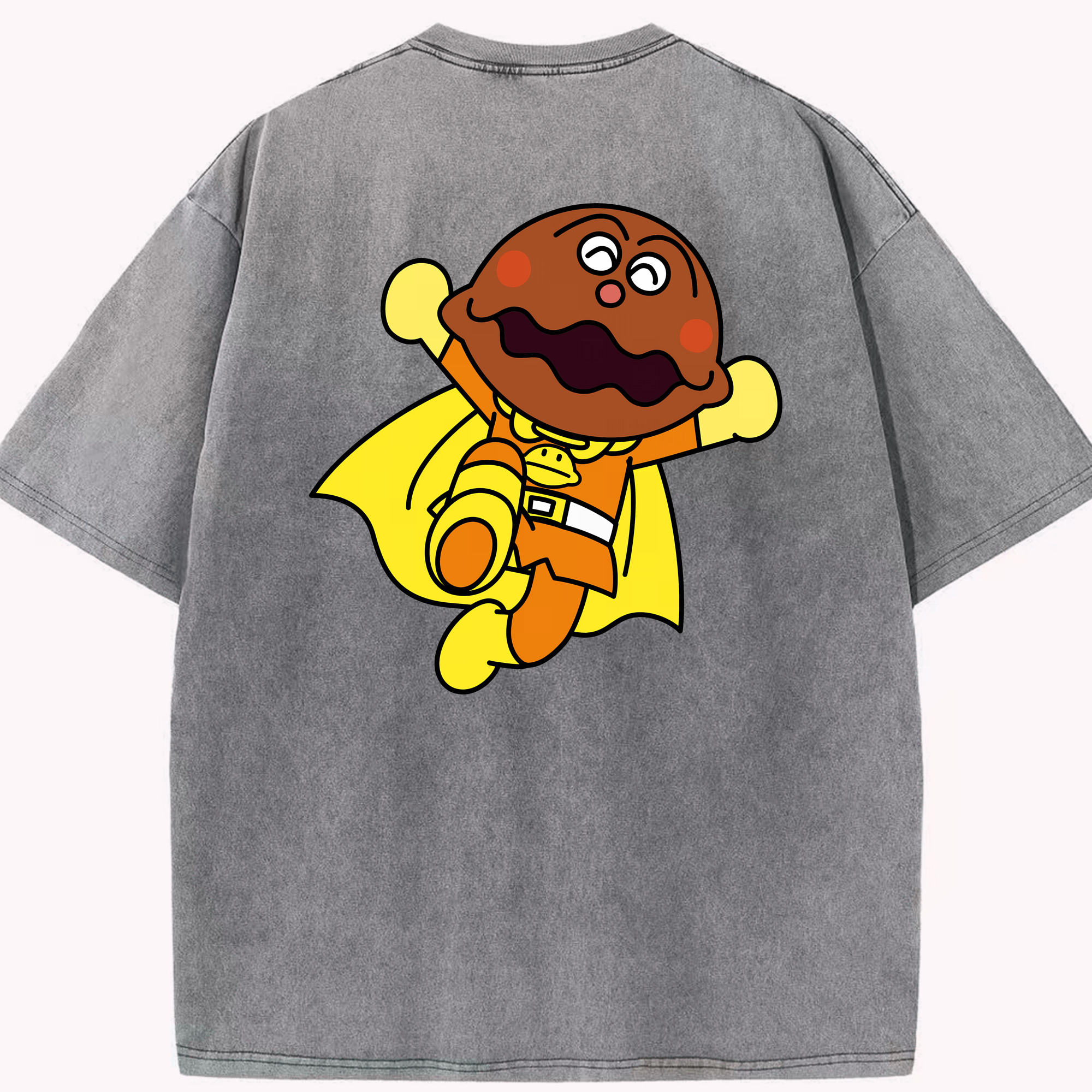 （画像用） アンパンマン Anpanman 綿100% ヴィンテージ風 半袖Tシャツ（背面プリント）