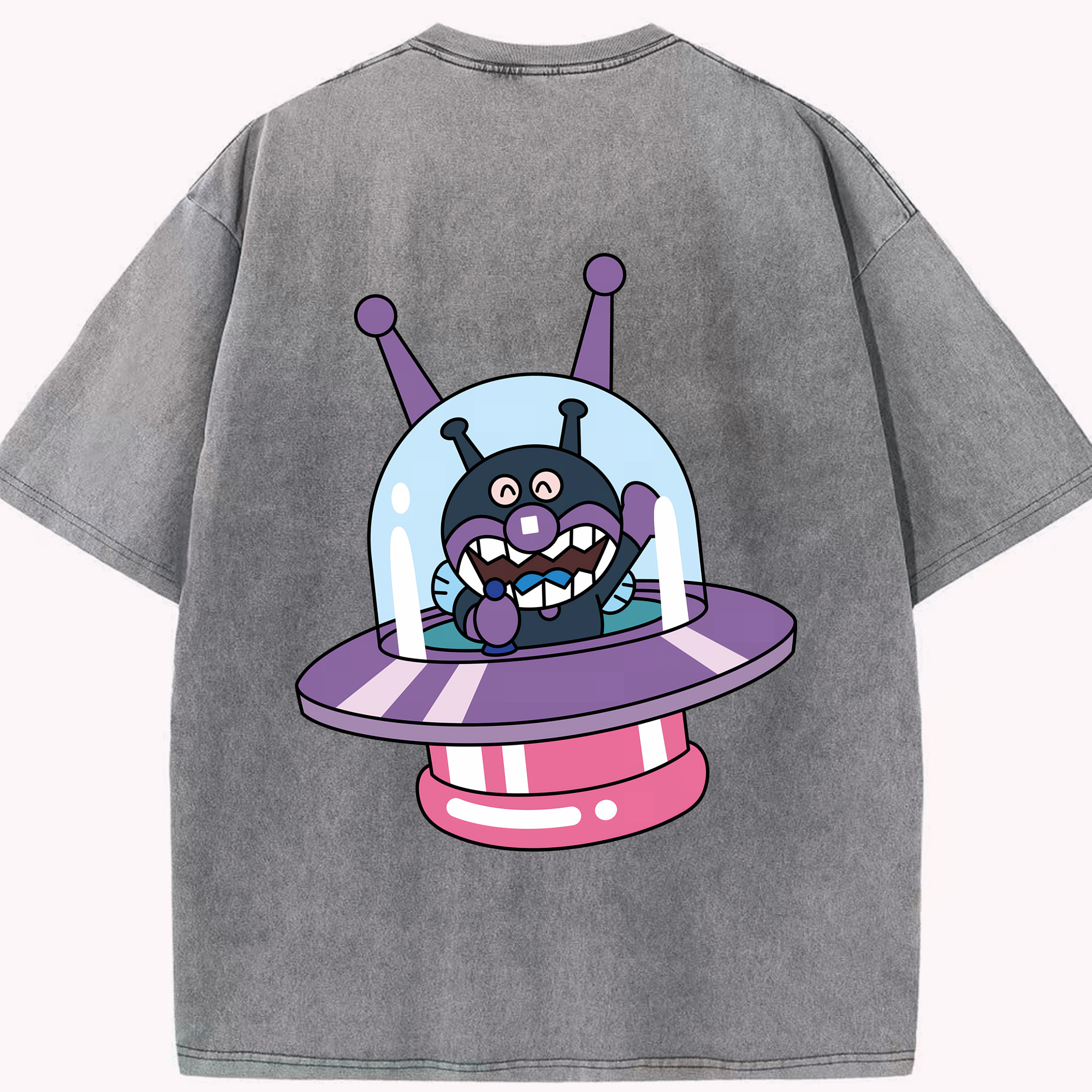 （画像用） アンパンマン Anpanman 綿100% ヴィンテージ風 半袖Tシャツ（背面プリント）