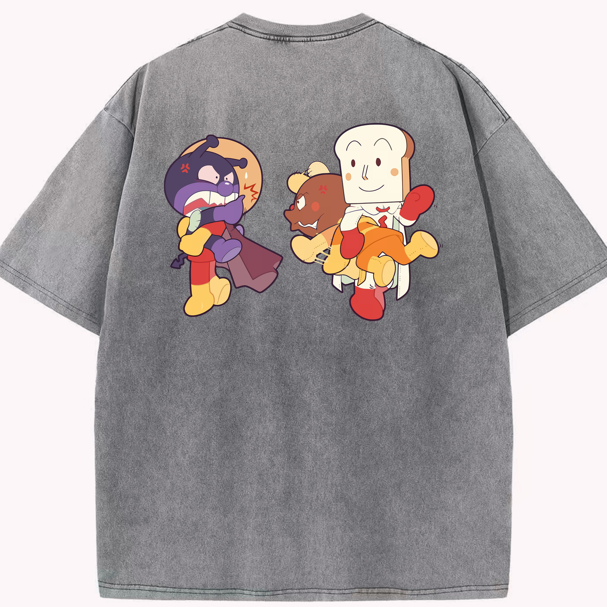 （画像用） アンパンマン Anpanman 綿100% ヴィンテージ風 半袖Tシャツ（背面プリント）