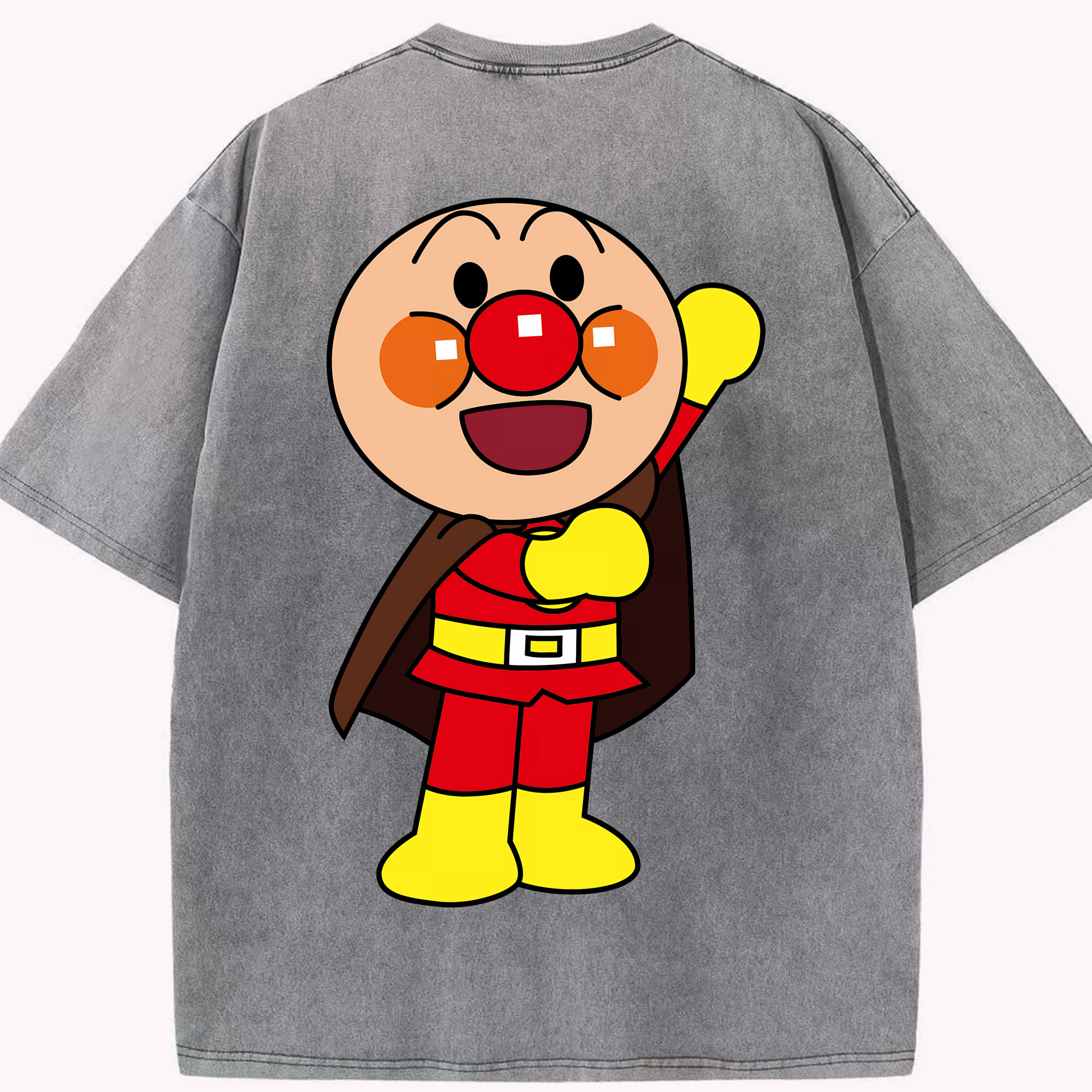 （画像用） アンパンマン Anpanman 綿100% ヴィンテージ風 半袖Tシャツ（背面プリント）