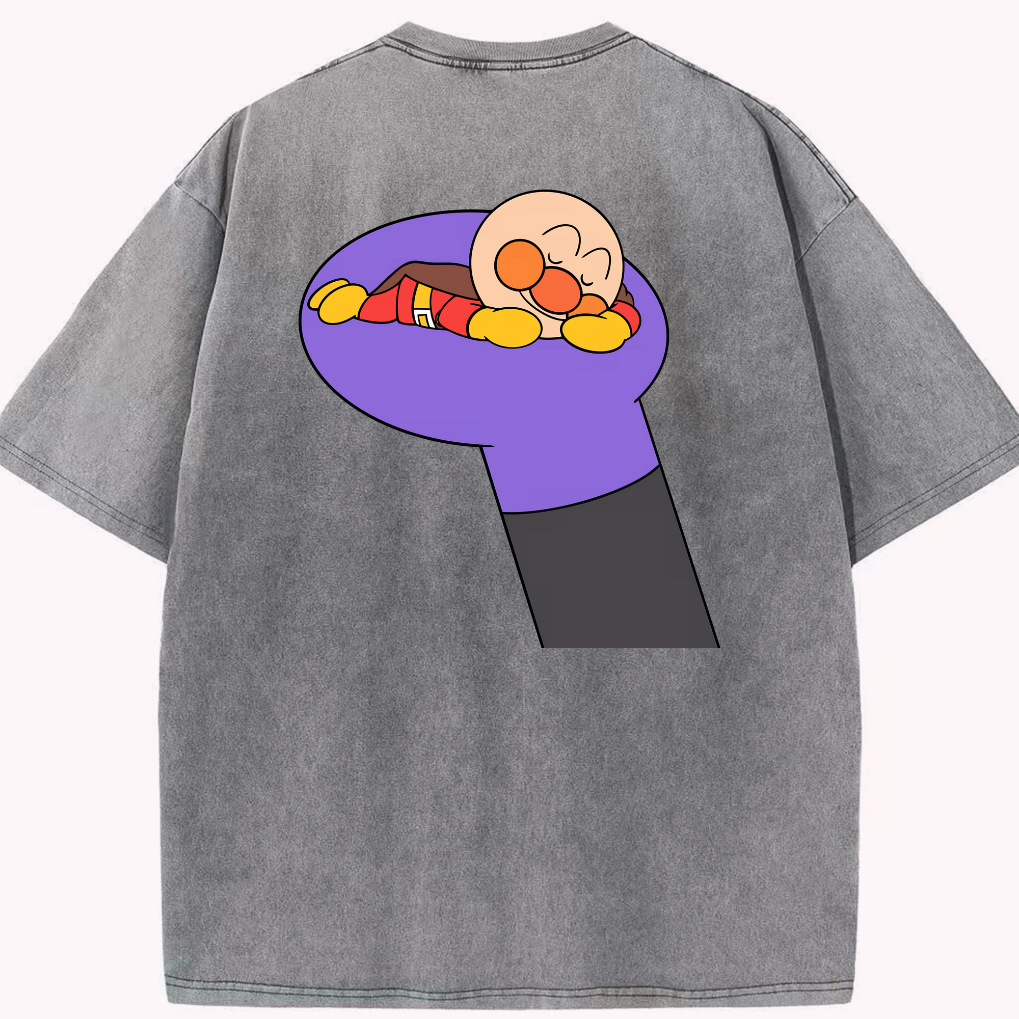 （画像用） アンパンマン Anpanman 綿100% ヴィンテージ風 半袖Tシャツ（背面プリント）