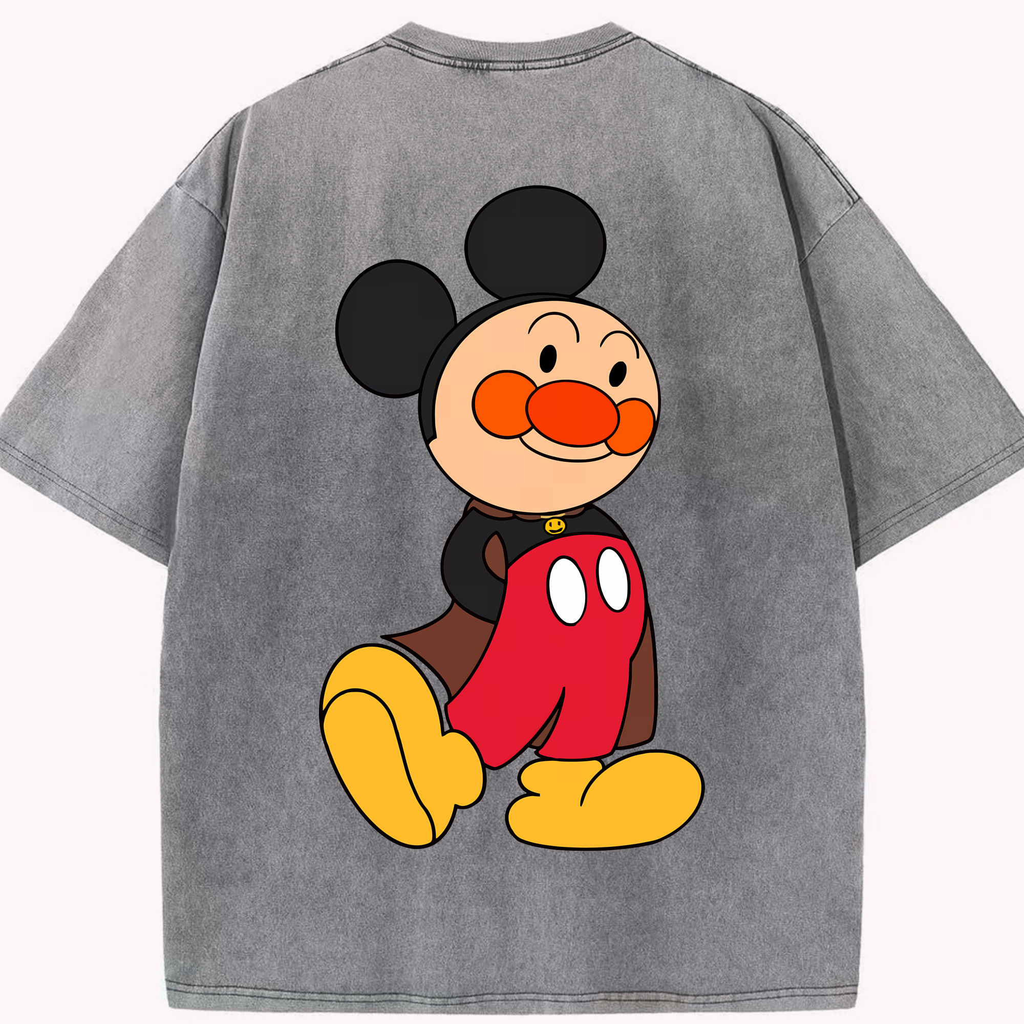 （画像用） アンパンマン Anpanman 綿100% ヴィンテージ風 半袖Tシャツ（背面プリント）