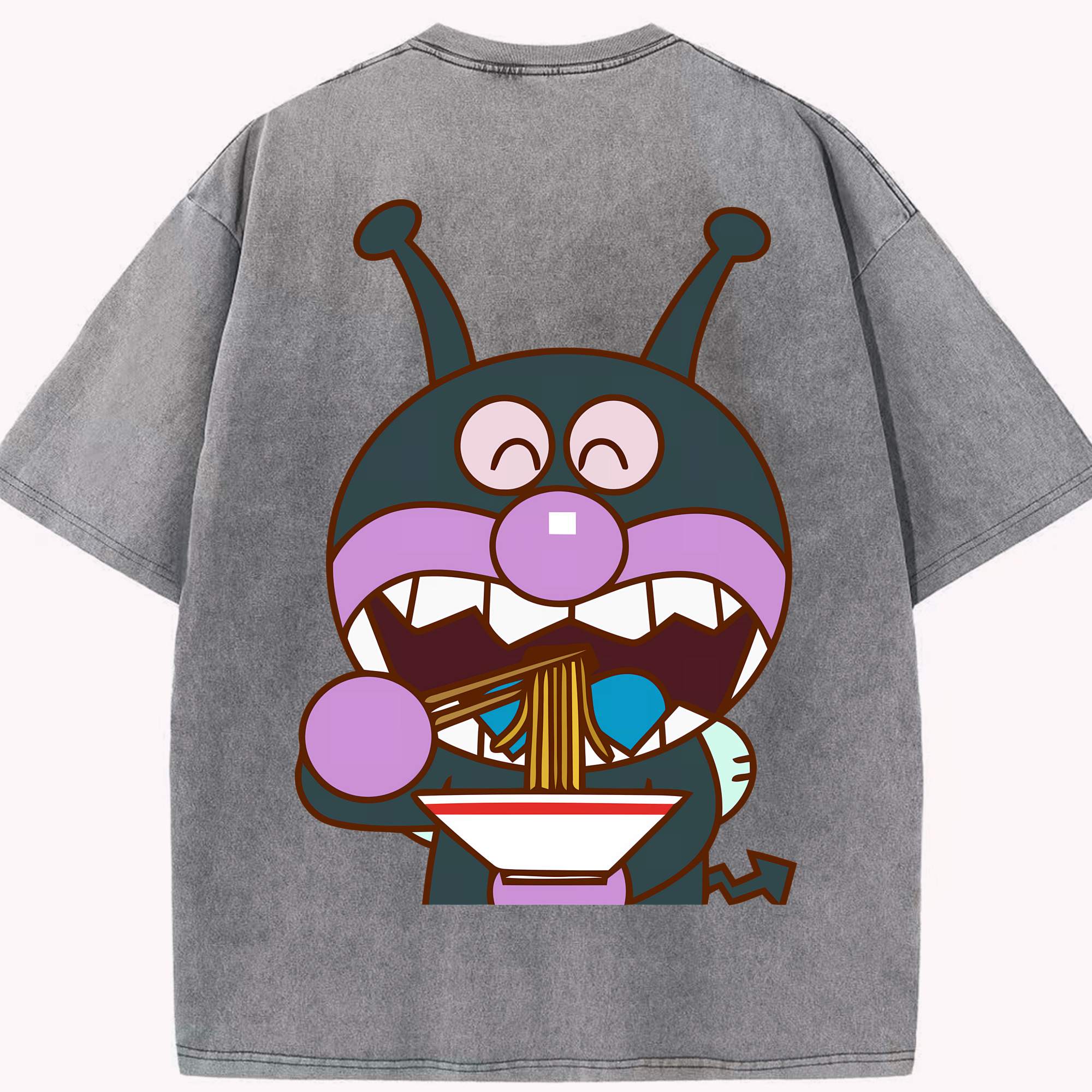 （画像用） アンパンマン Anpanman 綿100% ヴィンテージ風 半袖Tシャツ（背面プリント）