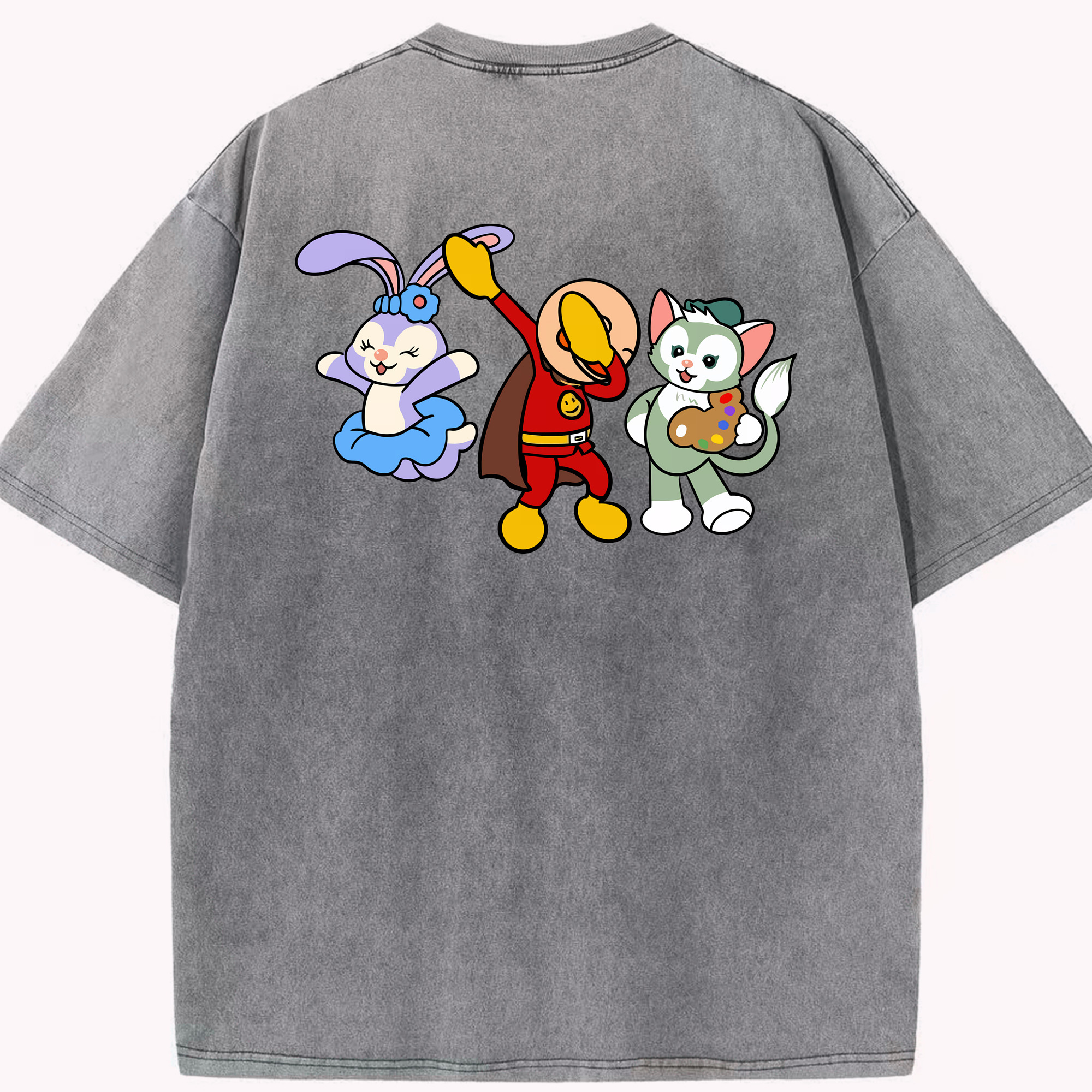 （画像用） アンパンマン Anpanman 綿100% ヴィンテージ風 半袖Tシャツ（背面プリント）