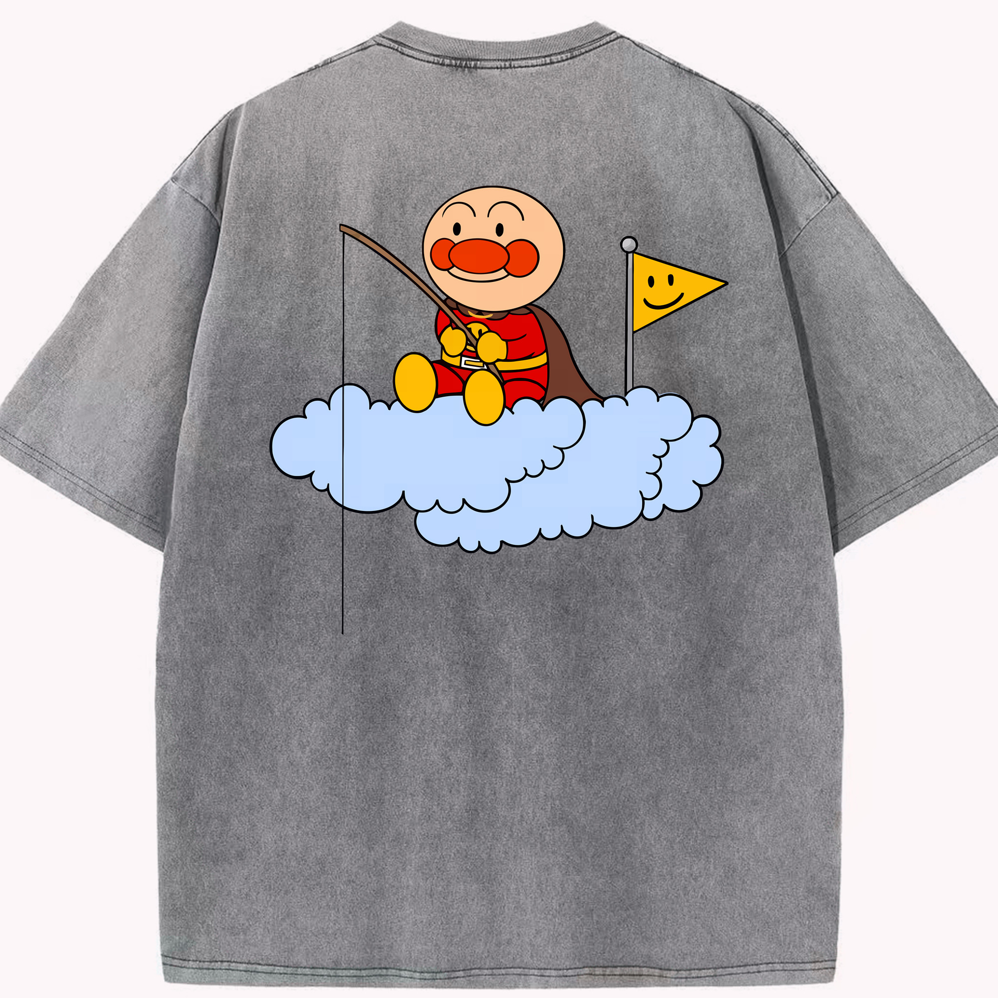 （画像用） アンパンマン Anpanman 綿100% ヴィンテージ風 半袖Tシャツ（背面プリント）