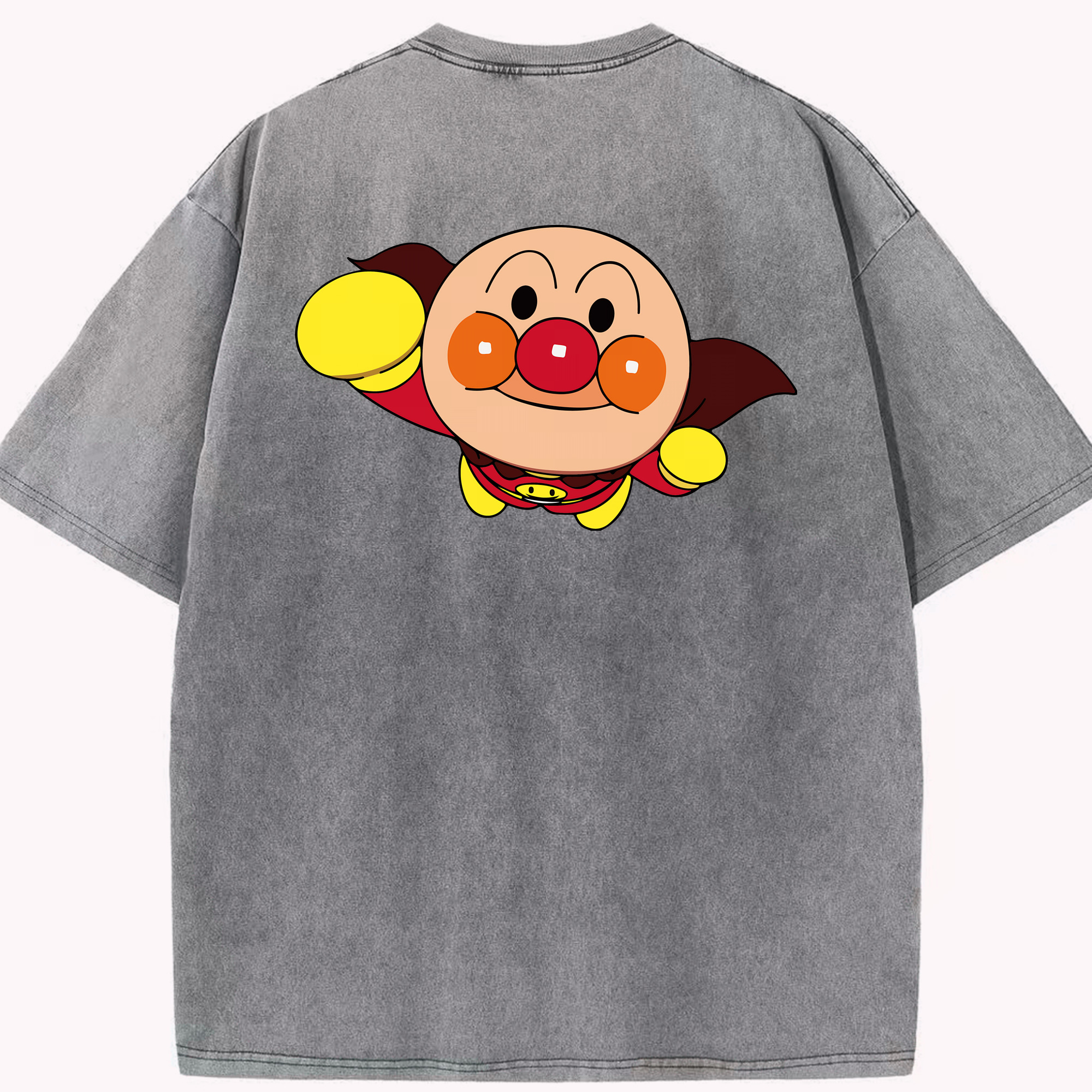 （画像用） アンパンマン Anpanman 綿100% ヴィンテージ風 半袖Tシャツ（背面プリント）