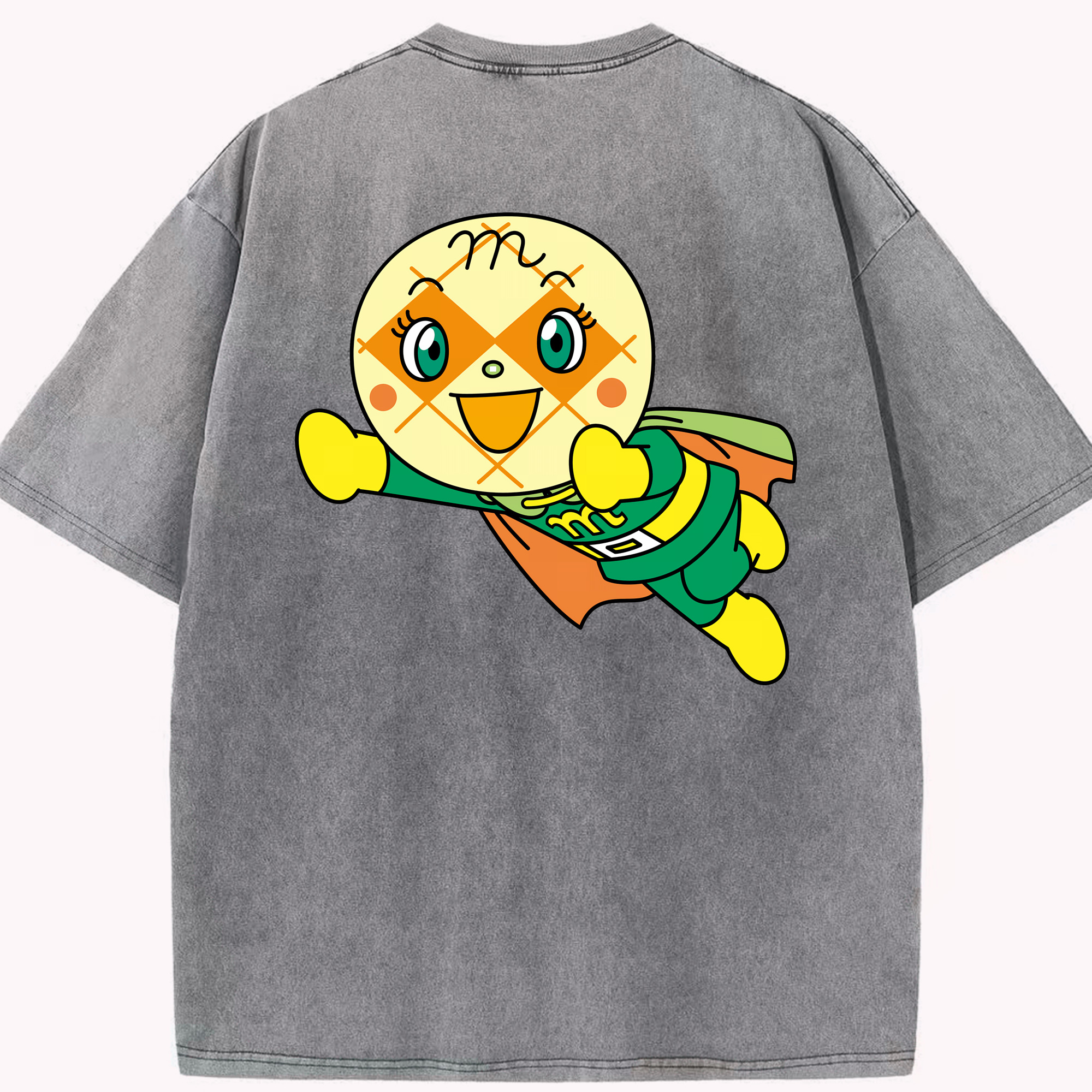 （画像用） アンパンマン Anpanman 綿100% ヴィンテージ風 半袖Tシャツ（背面プリント）
