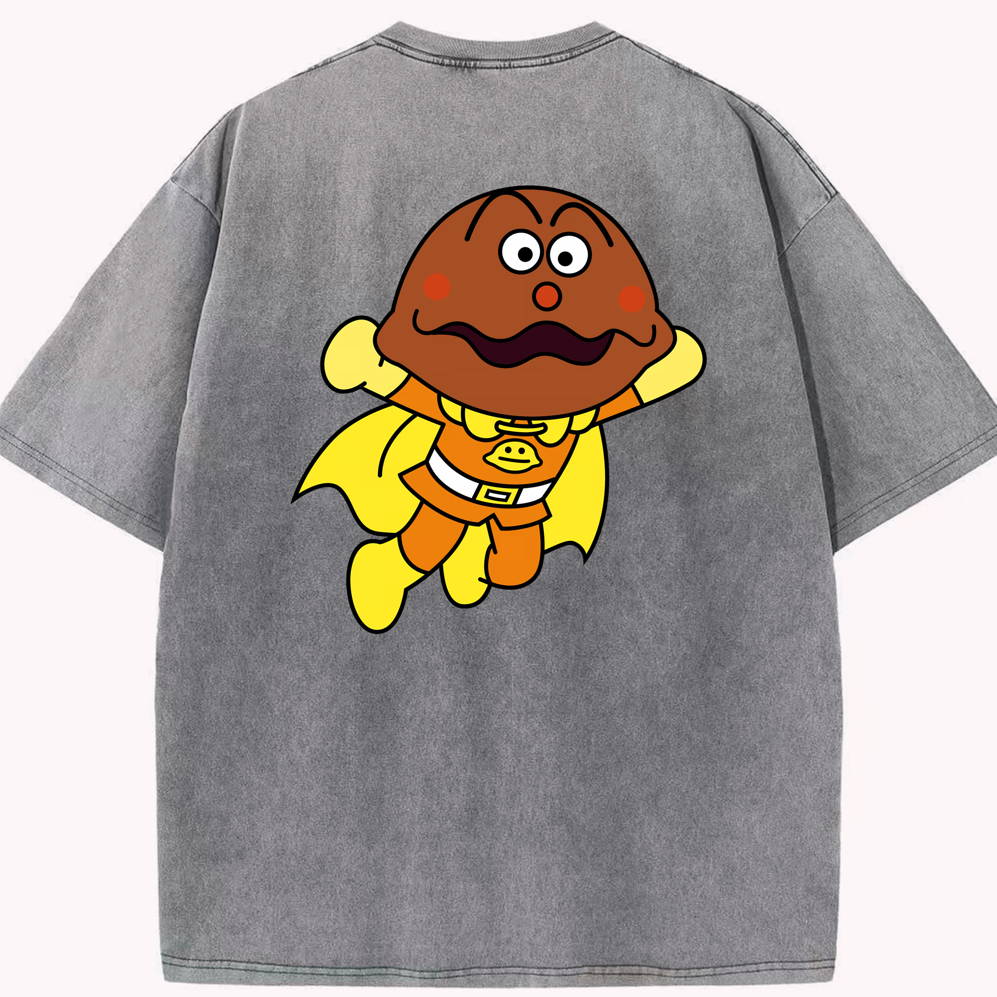 （画像用） アンパンマン Anpanman 綿100% ヴィンテージ風 半袖Tシャツ（背面プリント）