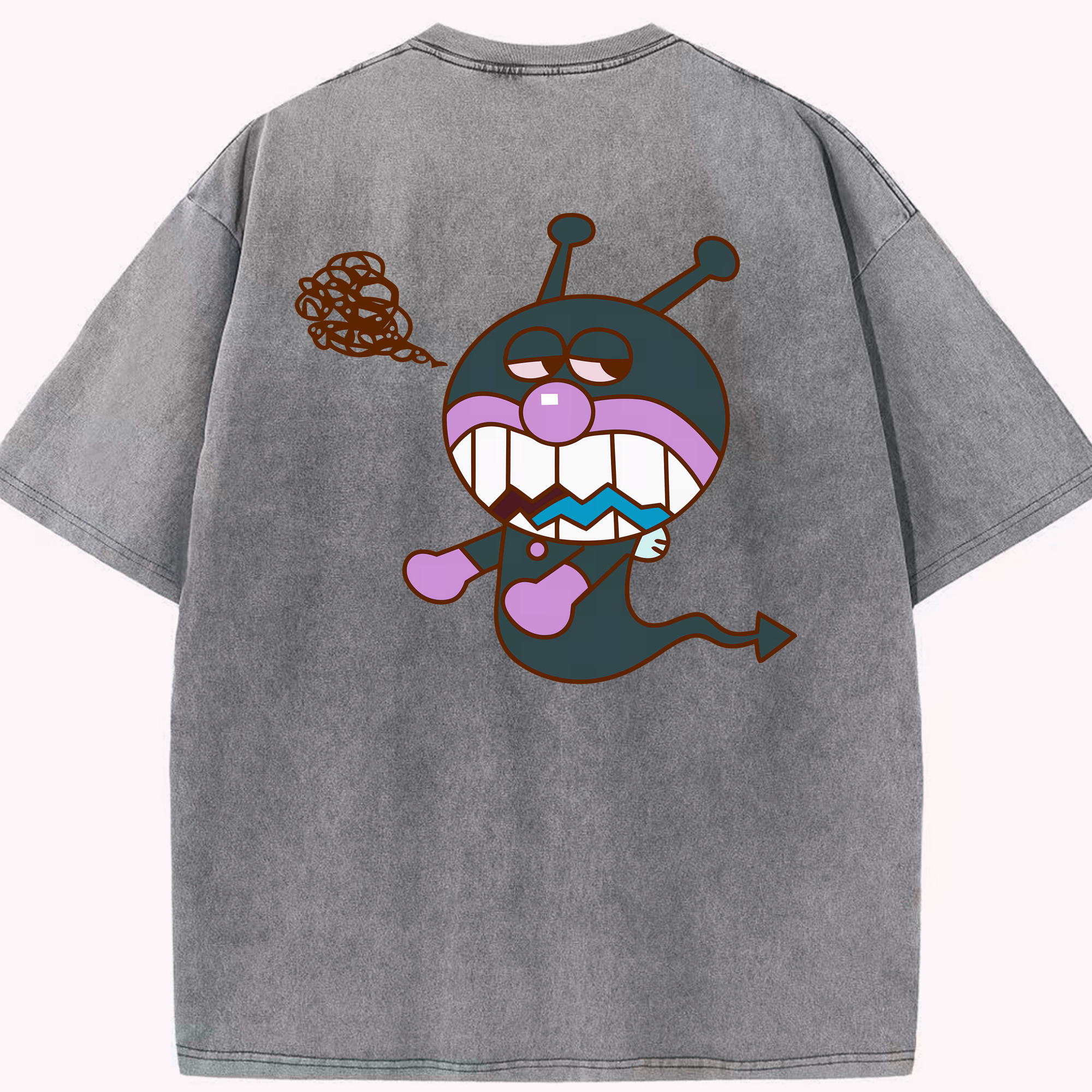 （画像用） アンパンマン Anpanman 綿100% ヴィンテージ風 半袖Tシャツ（背面プリント）