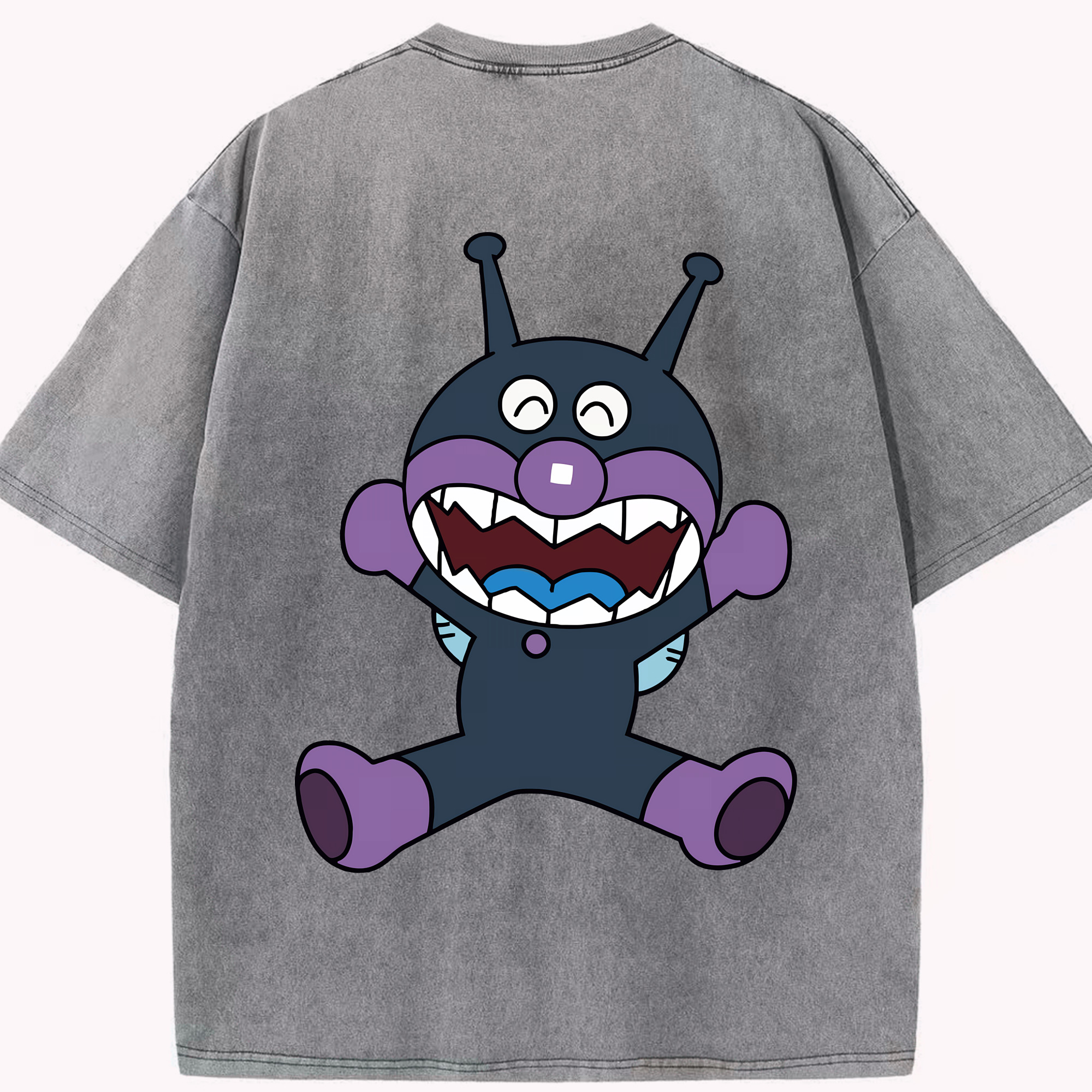 （画像用） アンパンマン Anpanman 綿100% ヴィンテージ風 半袖Tシャツ（背面プリント）